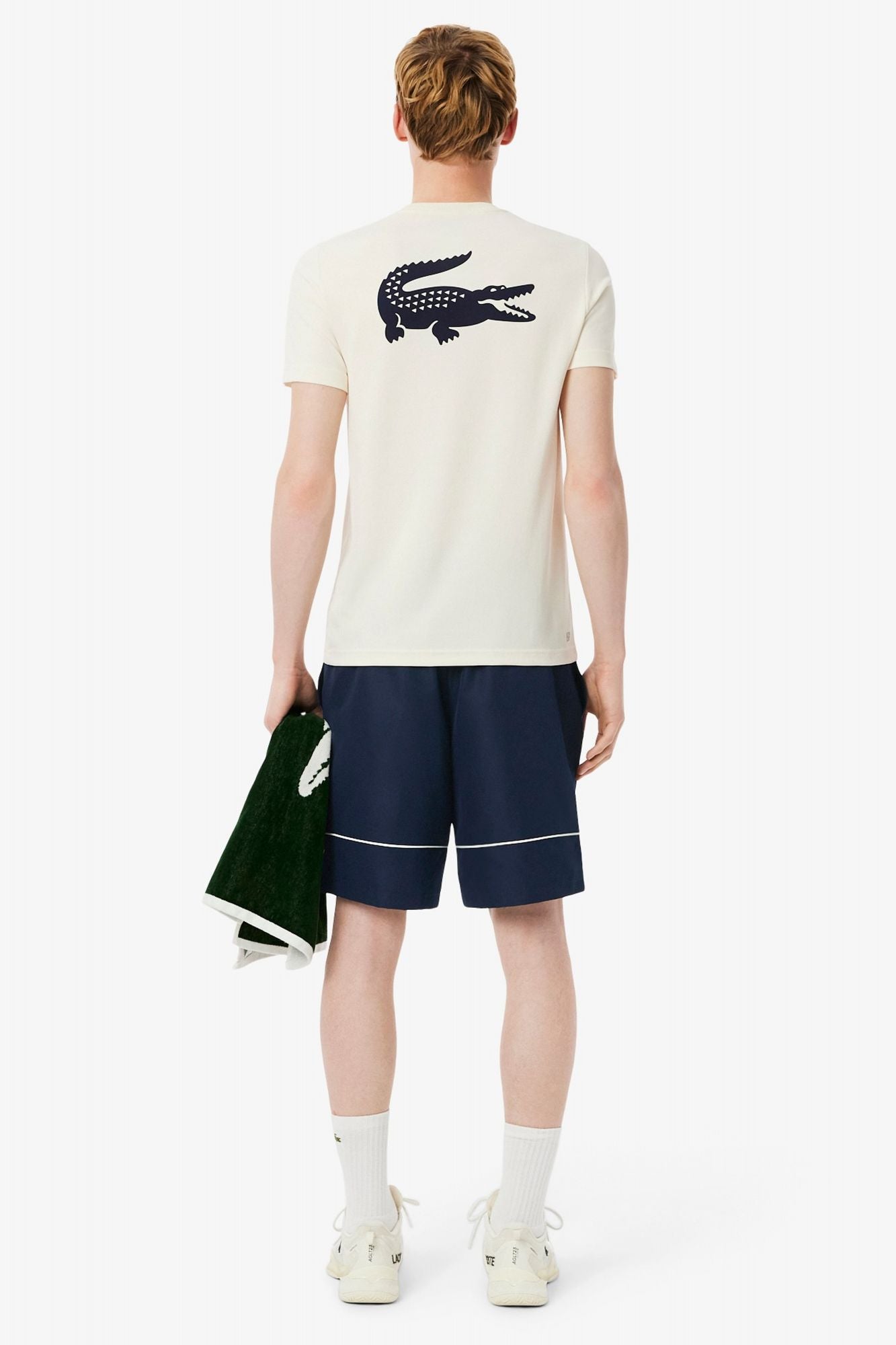 LACOSTE PRINTED DIAMOND TAFFETA TENNIS SHORTS en color AZUL (3)