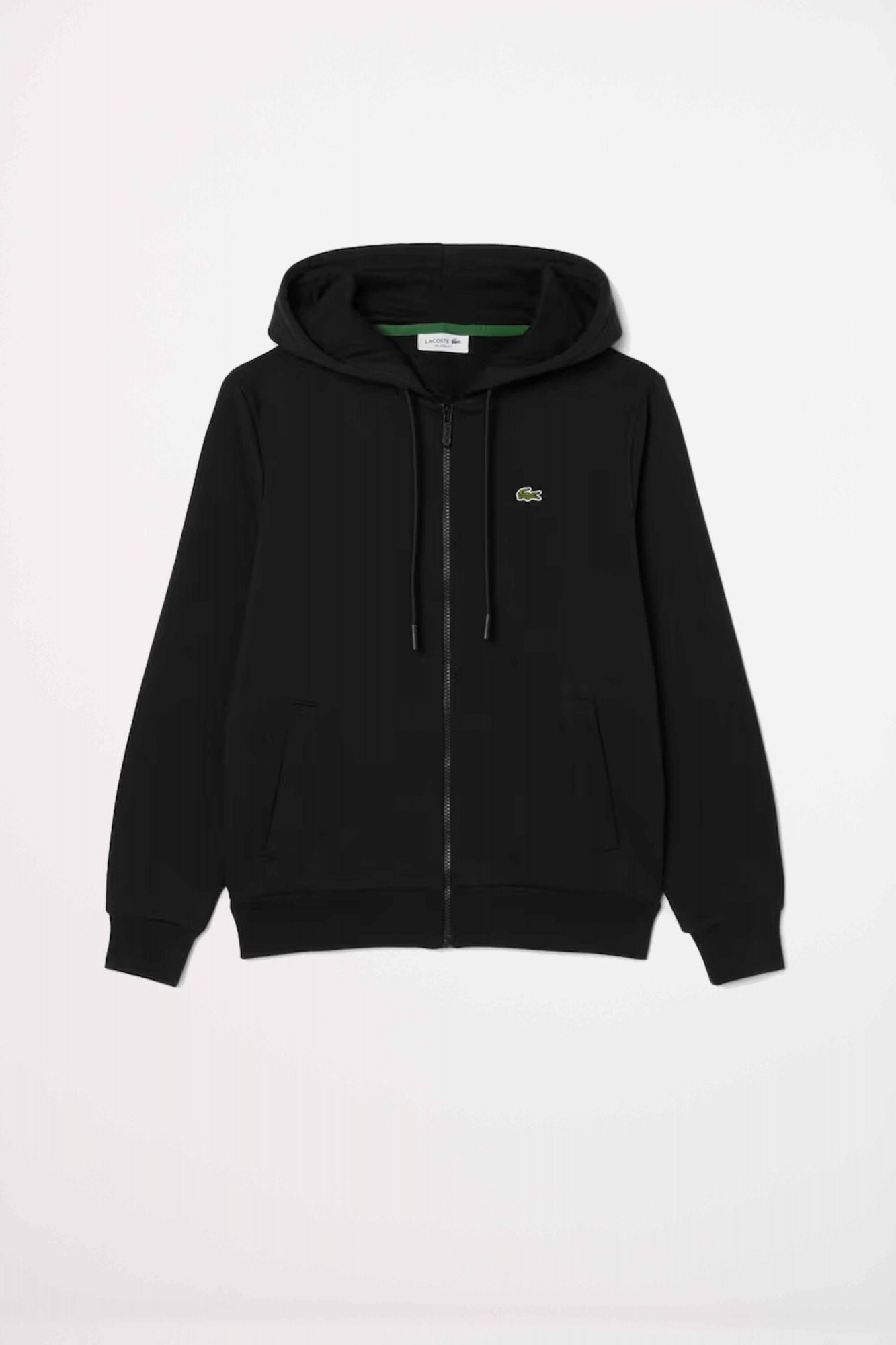 LACOSTE ZIPPED FLEECE HOODIE en color NEGRO (1)