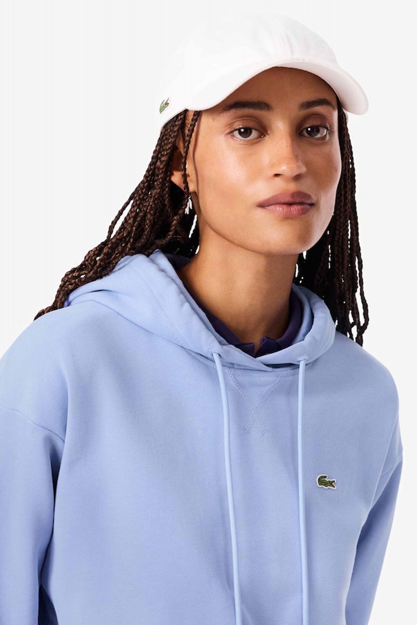 LACOSTE OVERSIZED FLEECE HOODIE en color AZUL (4)