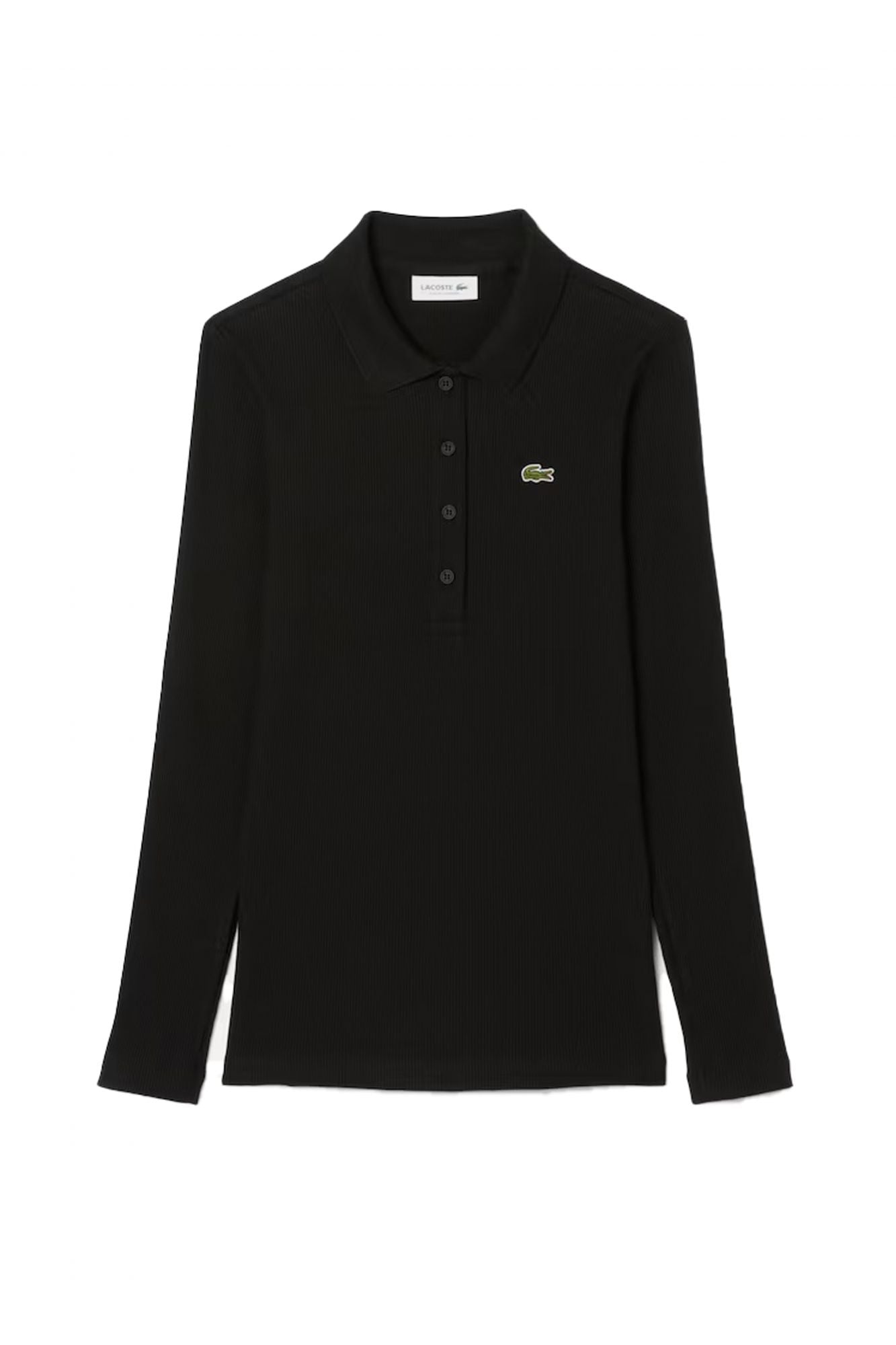 LACOSTE RIBBED COLLAR SHIRT en color NEGRO (2)