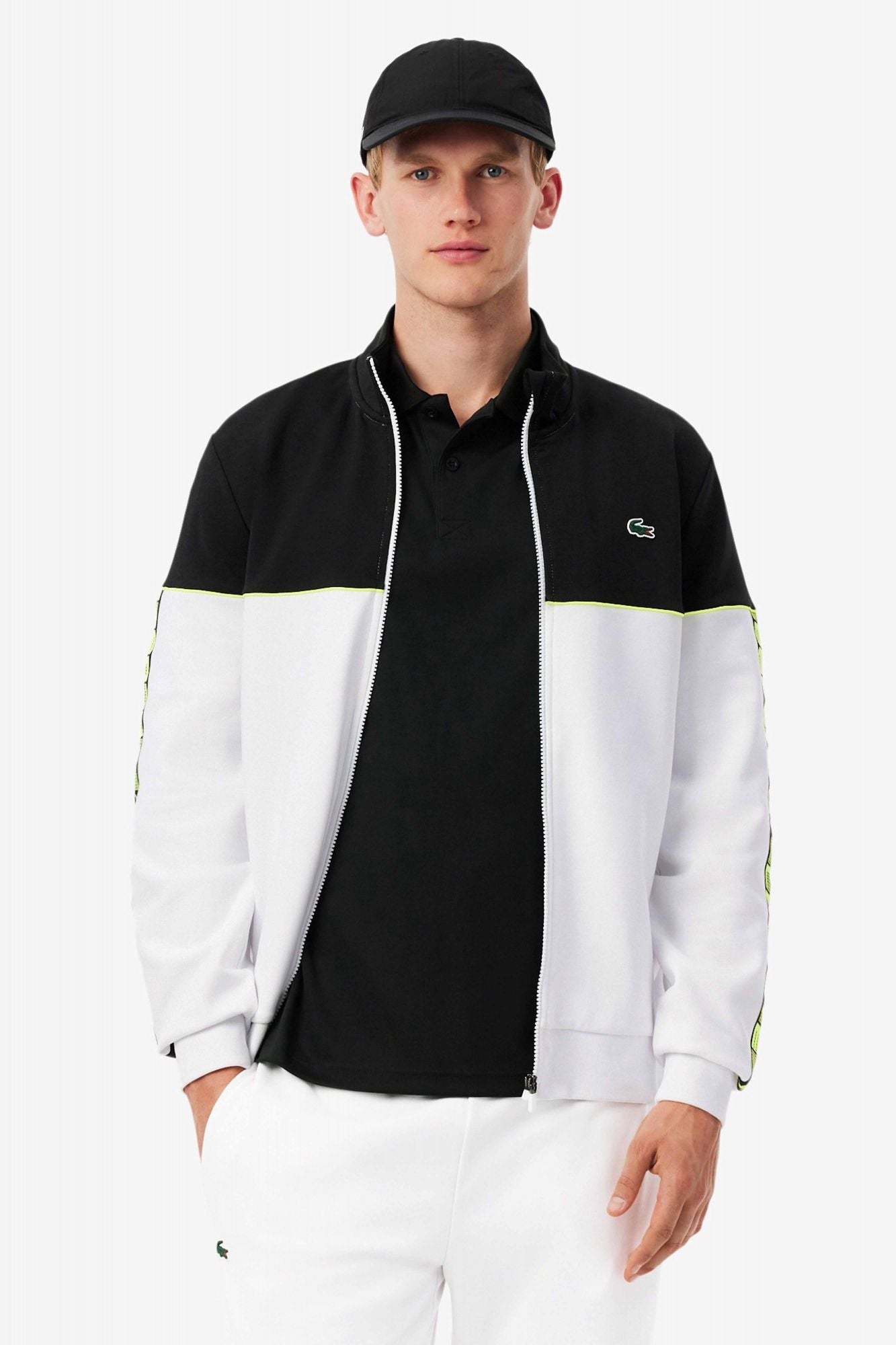 LACOSTE TENNIS ZIP-UP COLORBLOCK SWEATSHIRT en color BLANCO (1)