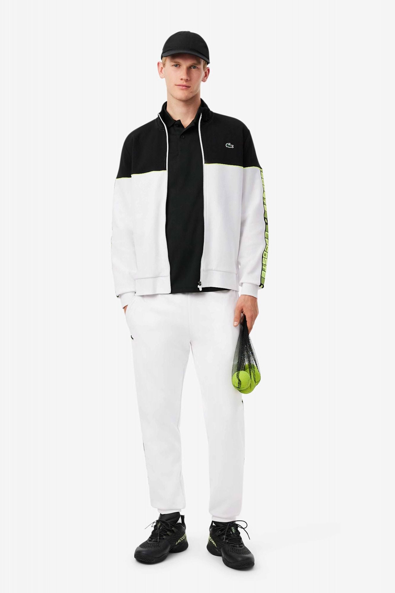 LACOSTE TENNIS ZIP-UP COLORBLOCK SWEATSHIRT en color BLANCO (4)
