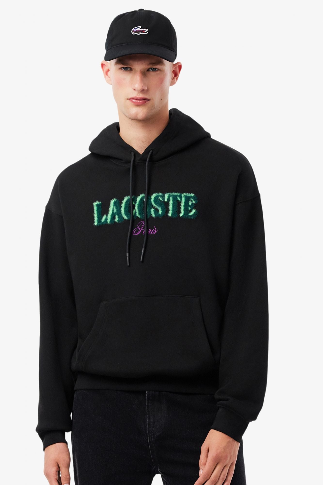 LACOSTE CLASSIC HOODIE en color NEGRO (1)