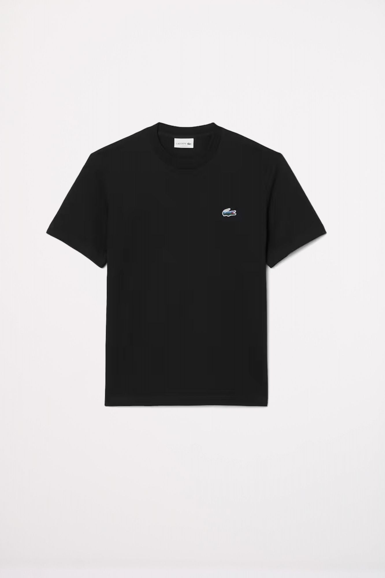 LACOSTE HEAVY JERSEY LANDSCAPE CROCODILE T-SHIRT en color NEGRO (2)