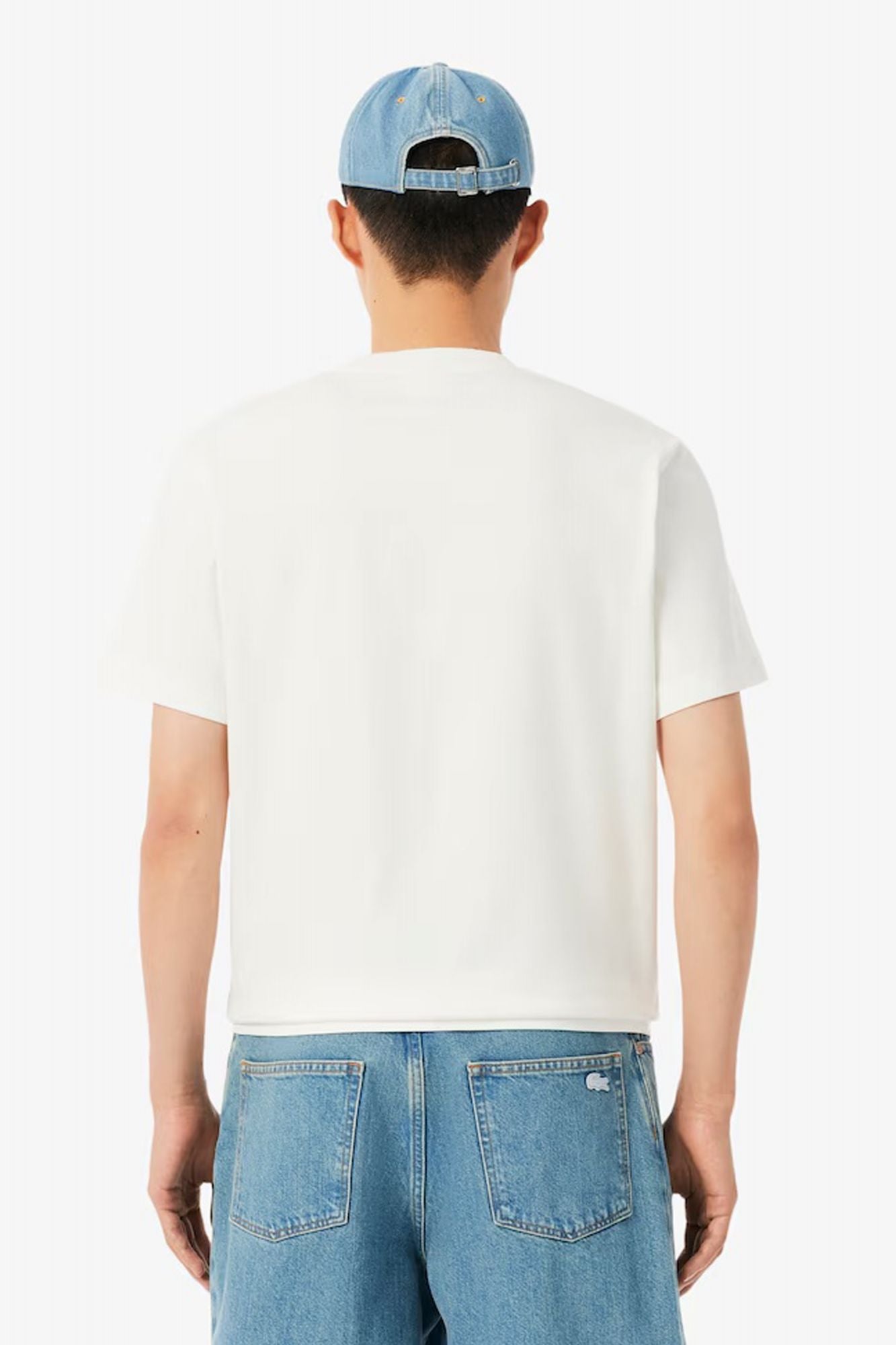 LACOSTE HEAVY JERSEY LANDSCAPE CROCODILE T-SHIRT en color BLANCO (3)