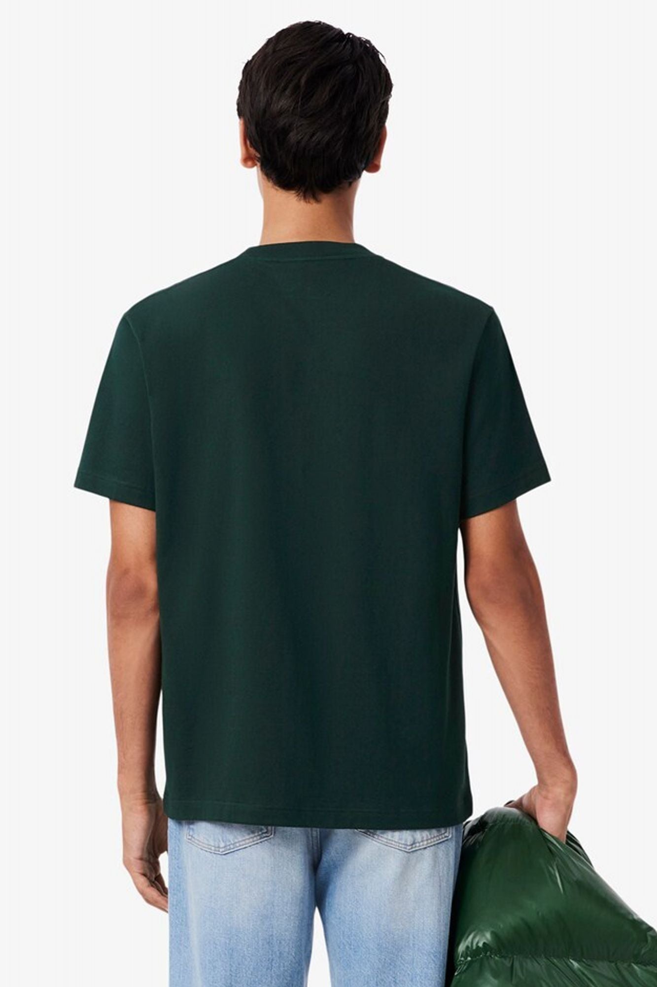 LACOSTE HEAVY JERSEY LANDSCAPE CROCODILE T-SHIRT en color VERDE (3)