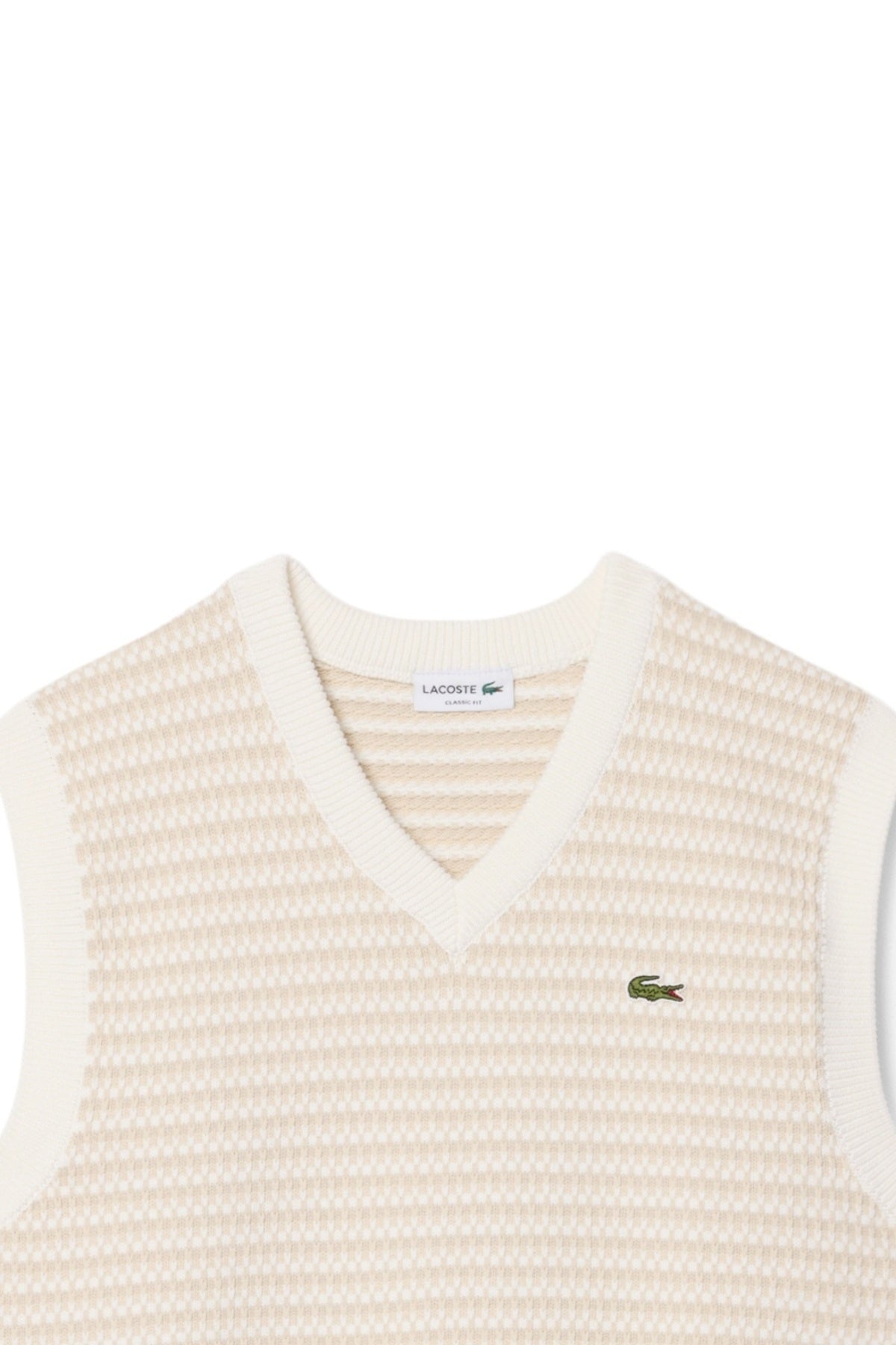 LACOSTE AH8577 SLEEVELESS SWEATERS en color BEIS (4)