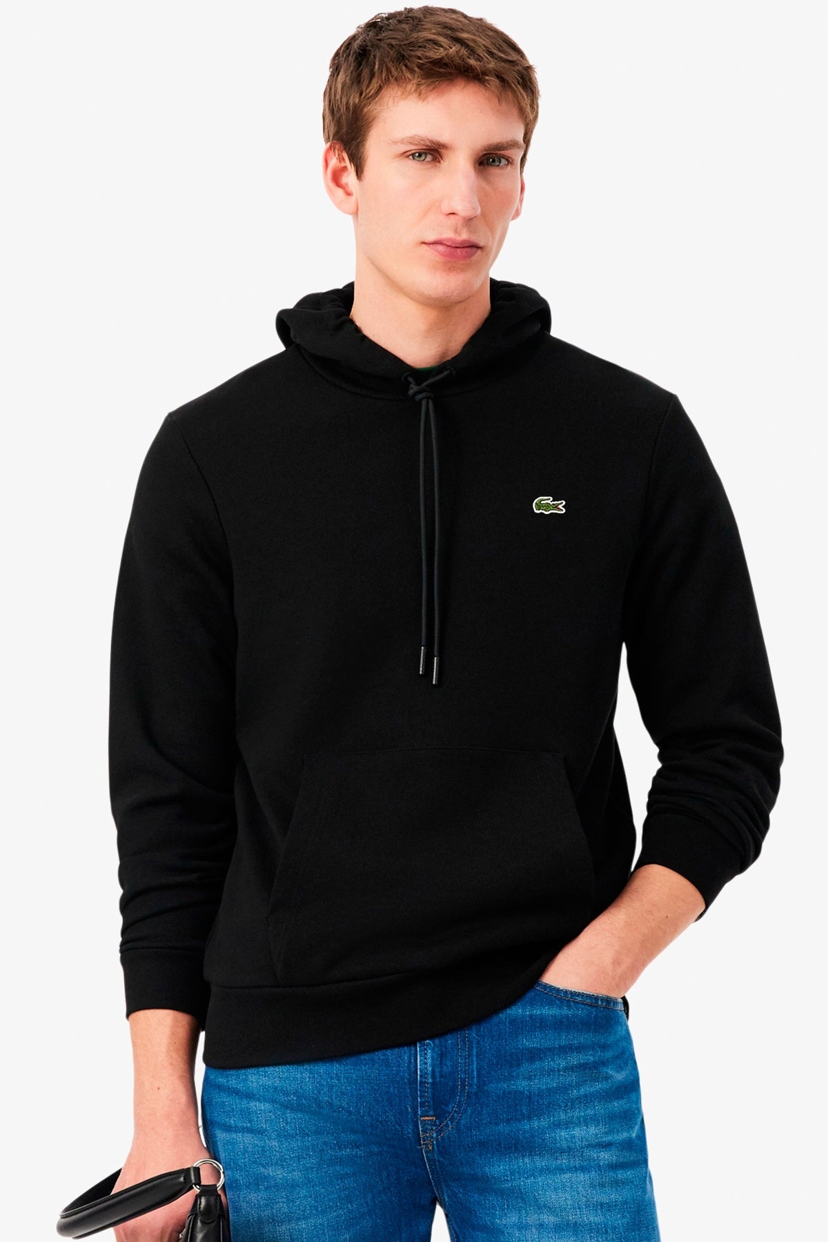 LACOSTE SH9839 SWEATSHIRTS CAPUCHE HOM en color NEGRO (1)