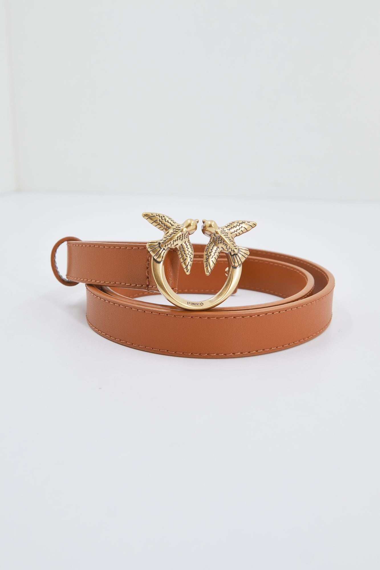 PINKO LOVE BERRY H2 BELT VITE en color MARRON (3)