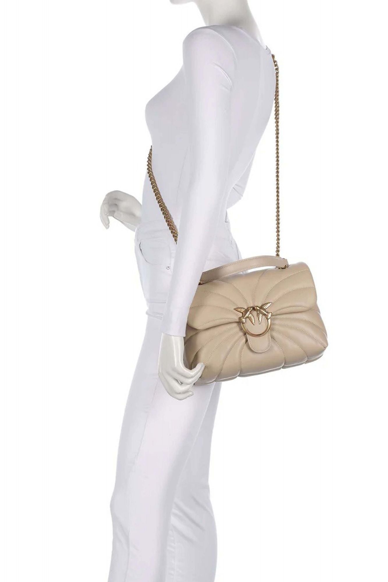 PINKO A1EX LOVE MINI PUFF CL en color BEIS (4)