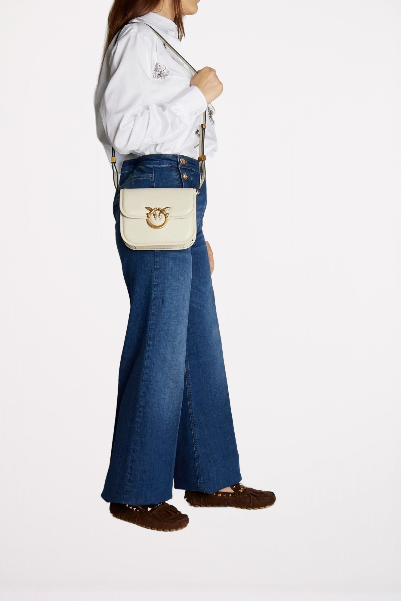 PINKO LOVE BOX BAG FL M en color BLANCO (5)