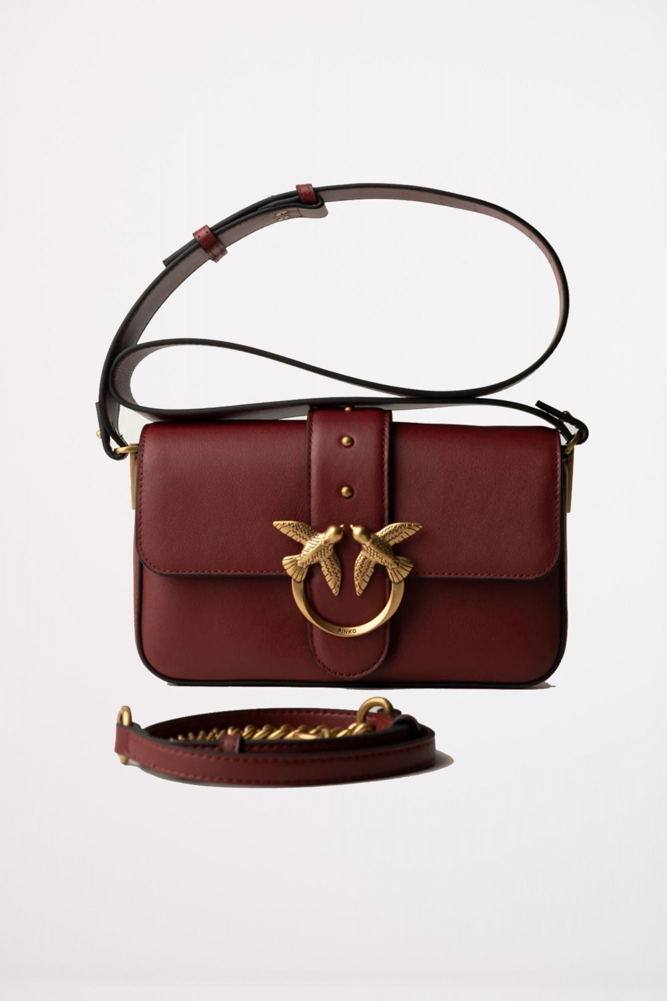 PINKO LOVE ONE MINI SLO en color BURDEOS (1)