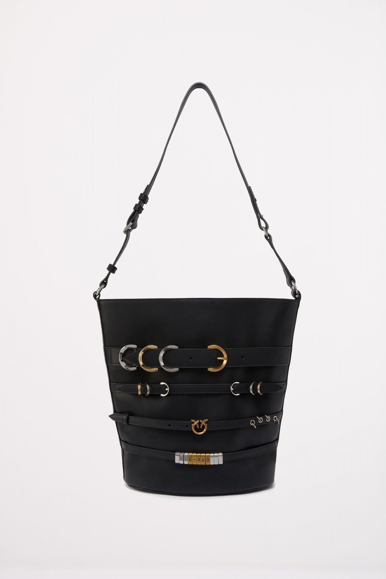 PINKO BELTS BUCKET VITE en color NEGRO (1)