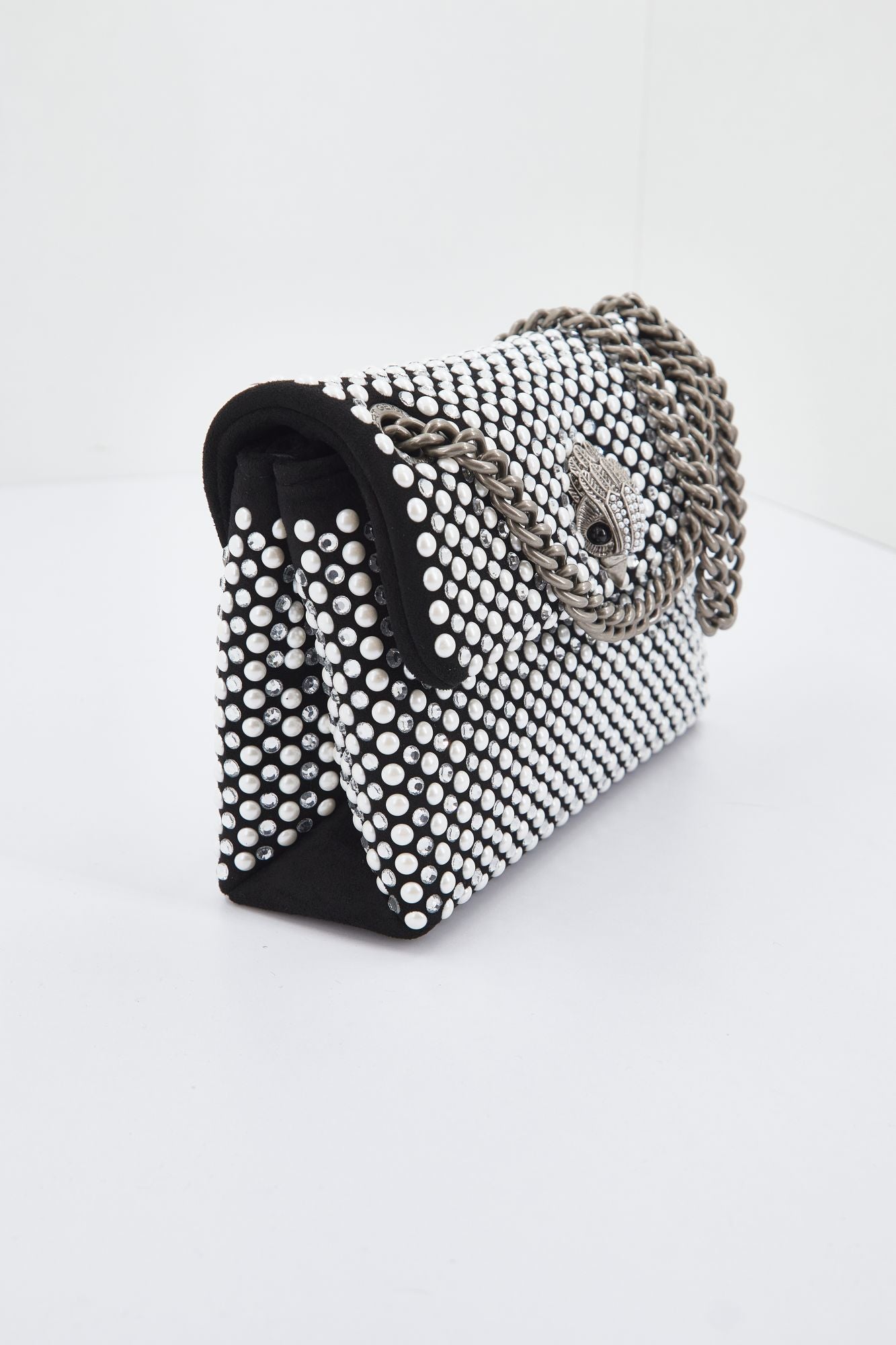 KURT GEIGER LONDON FABRIC MINI KENSINGTON en color NEGRO (2)