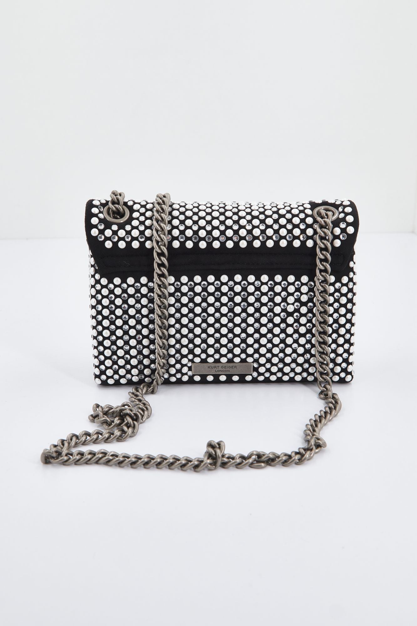 KURT GEIGER LONDON FABRIC MINI KENSINGTON en color NEGRO (3)