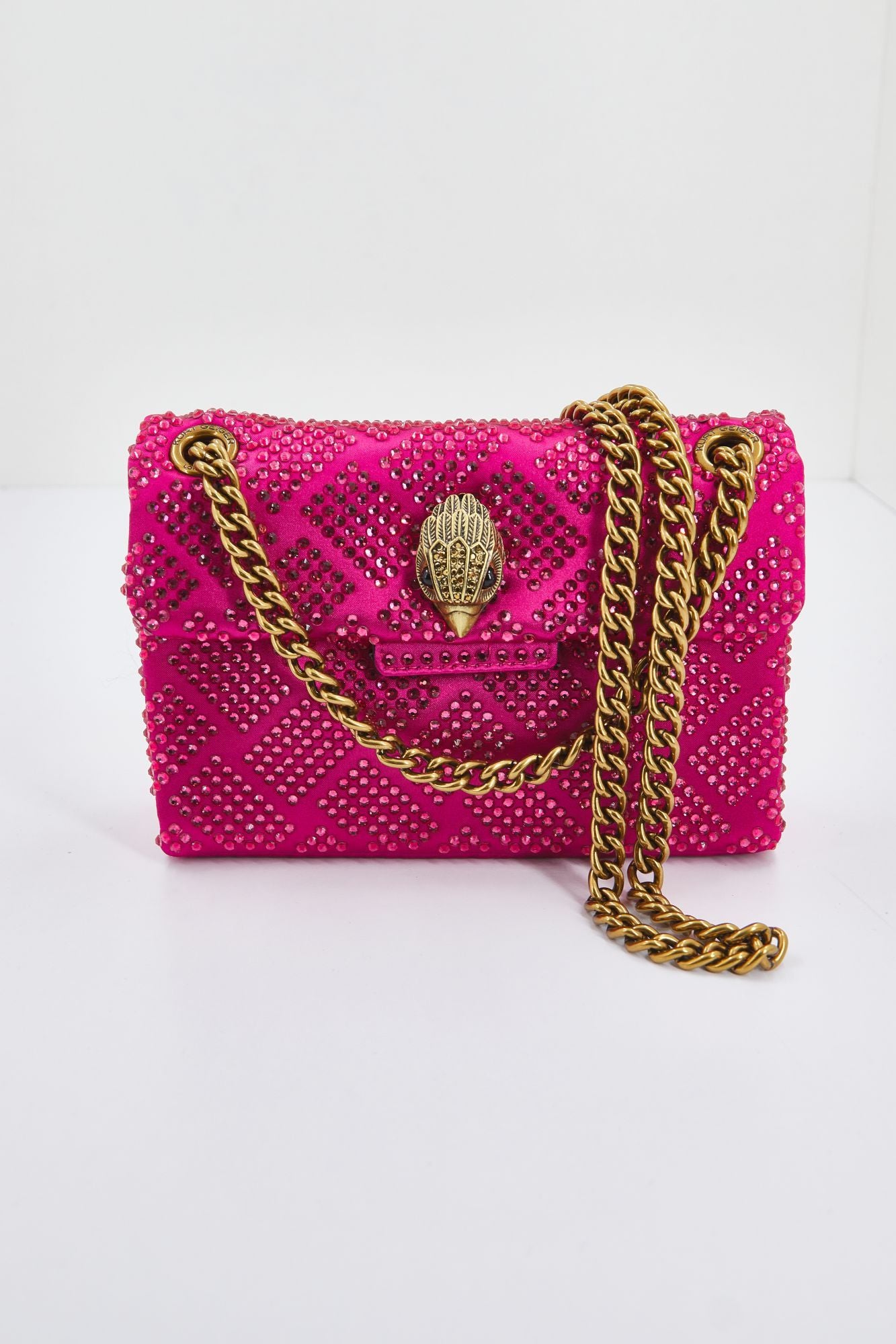 KURT GEIGER LONDON FABRIC MINI KENSINGTON en color ROSA (1)