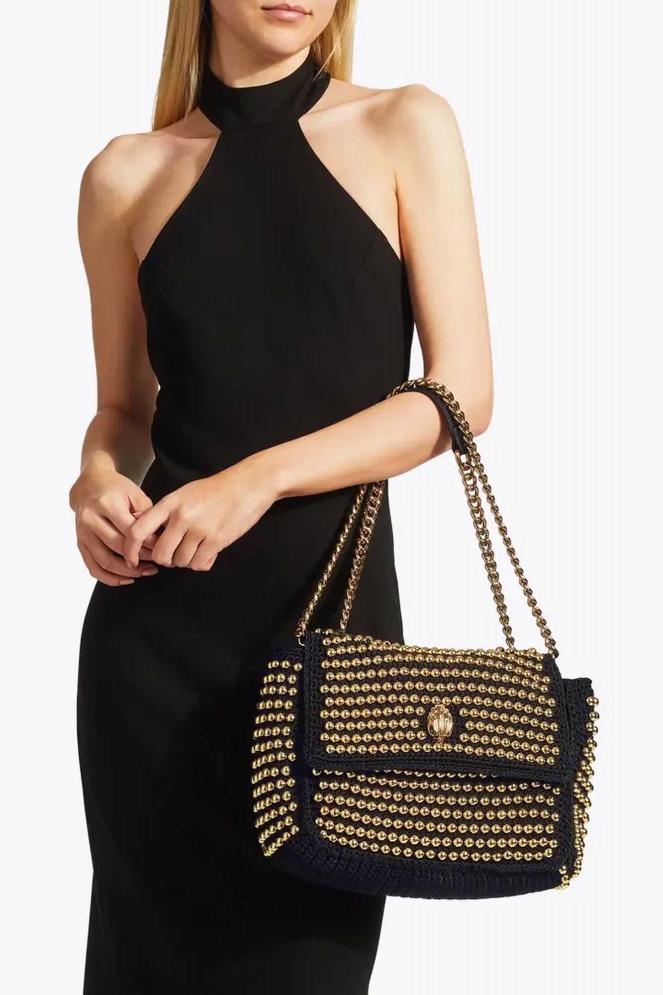 KURT GEIGER LONDON CROCHET KENSINGTON STUD en color NEGRO (2)