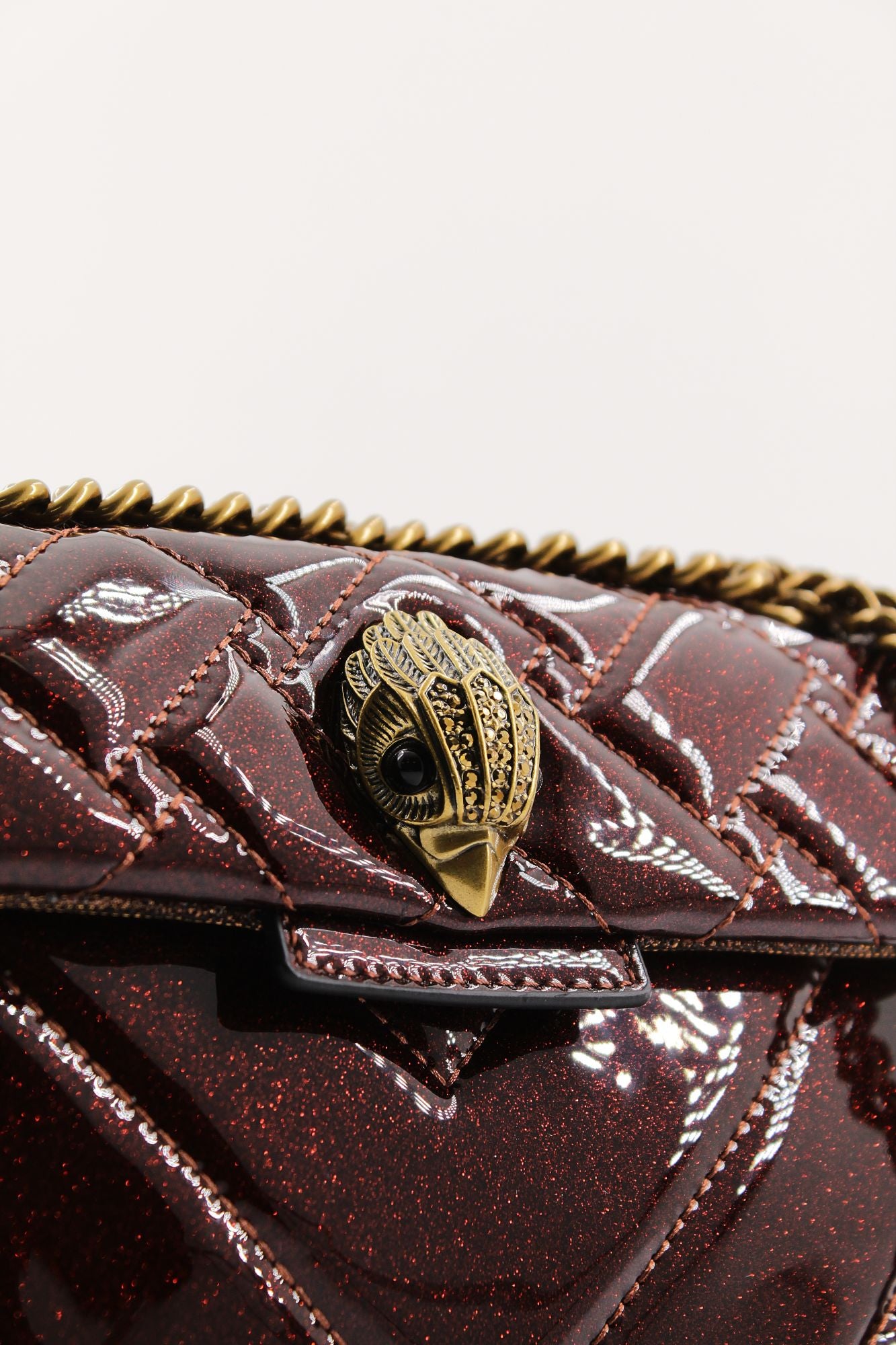 KURT GEIGER LONDON 690-GLITTER MINI KENSINTON en color BURDEOS (4)