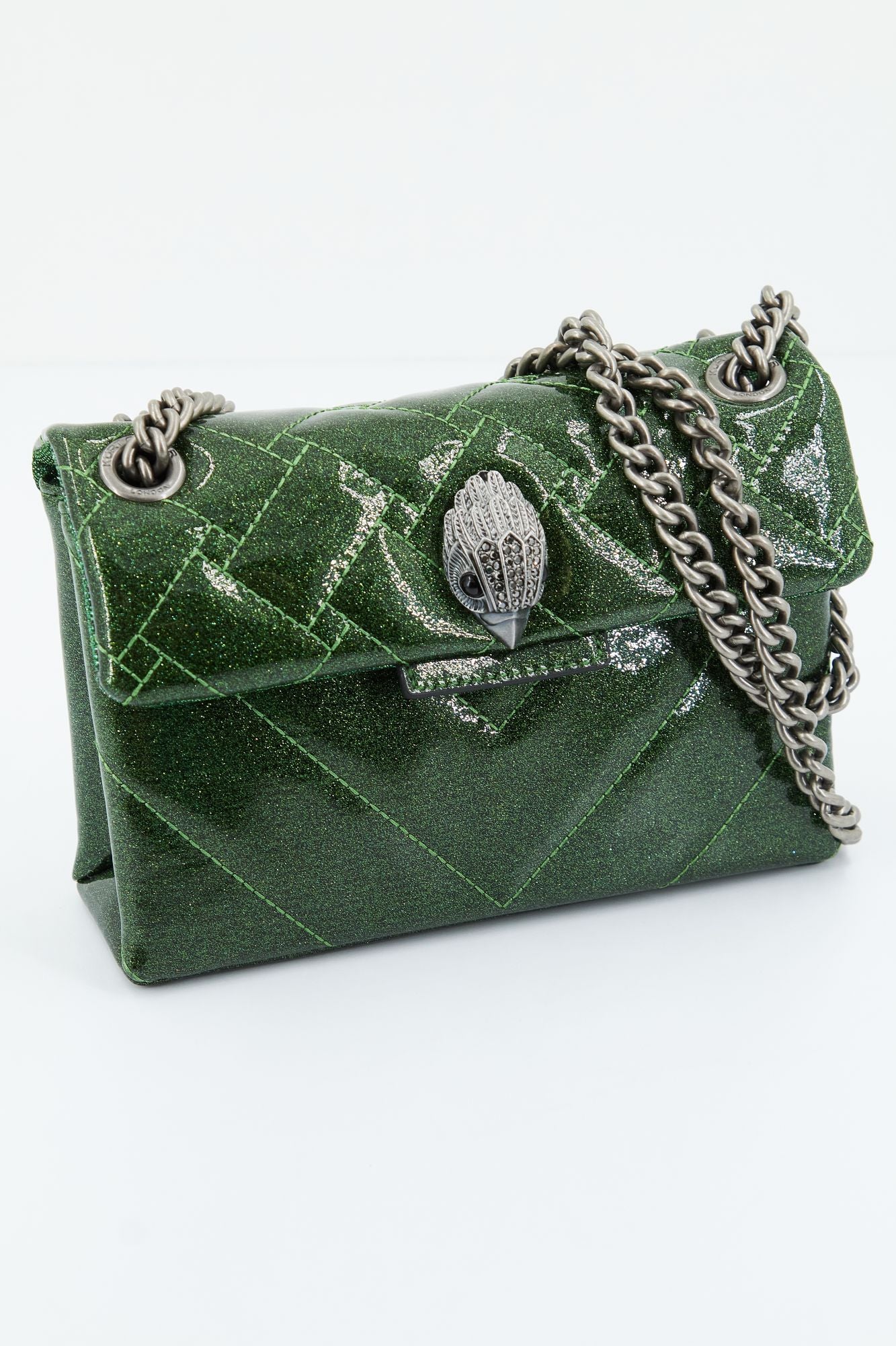 KURT GEIGER LONDON GLITTER MINI KENSIN en color VERDE (3)