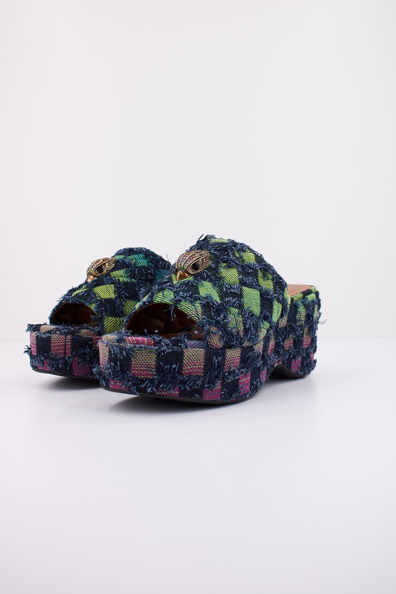 KURT GEIGER LONDON KENSINGTON WEDGE MULE en color AZUL (2)