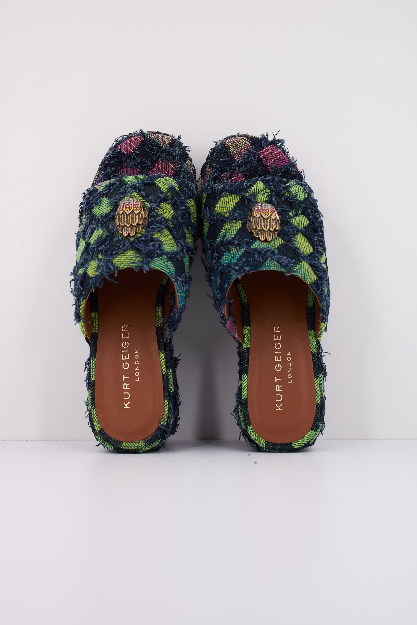 KURT GEIGER LONDON KENSINGTON WEDGE MULE en color AZUL (3)