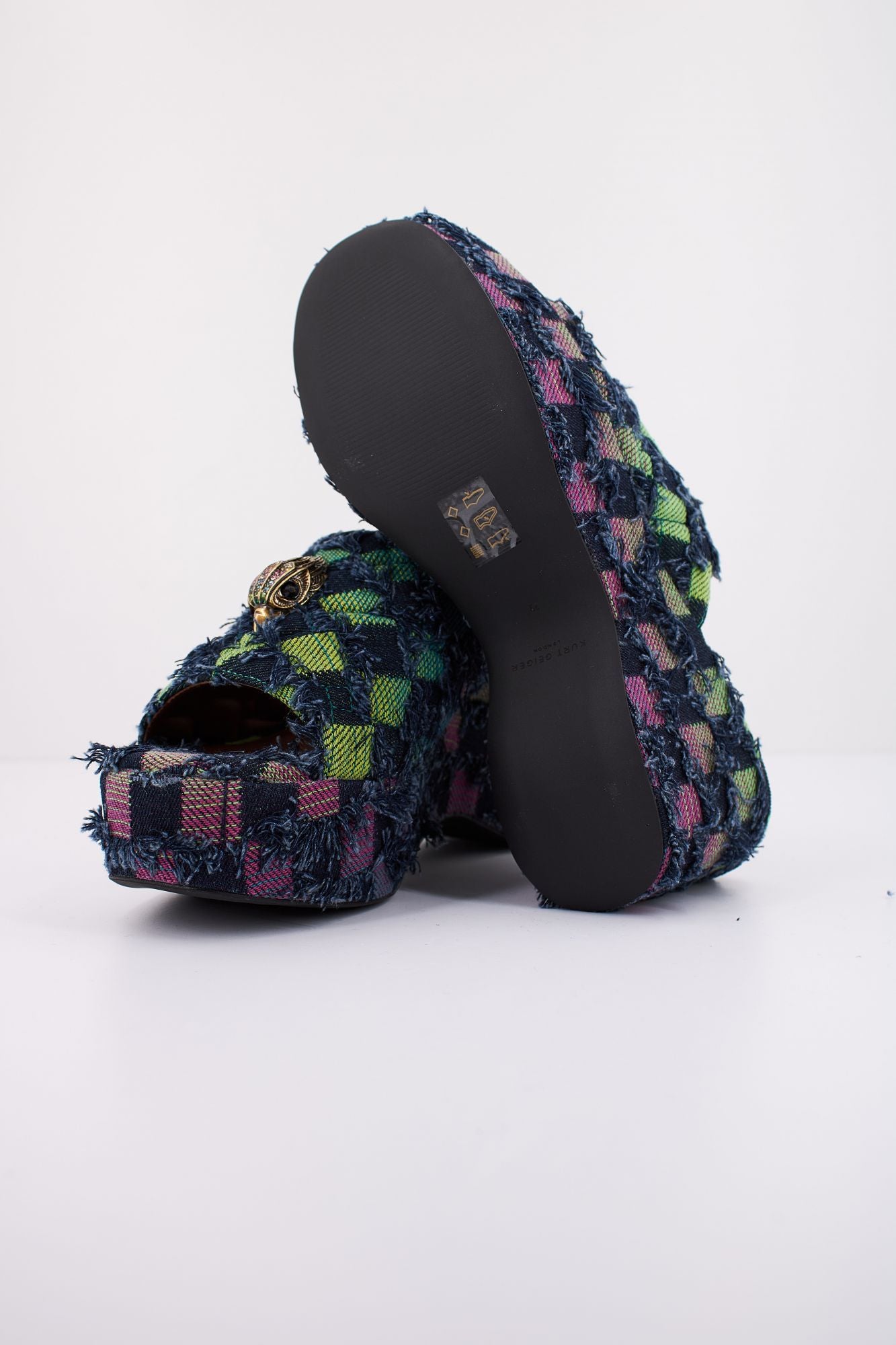 KURT GEIGER LONDON KENSINGTON WEDGE MULE en color AZUL (5)