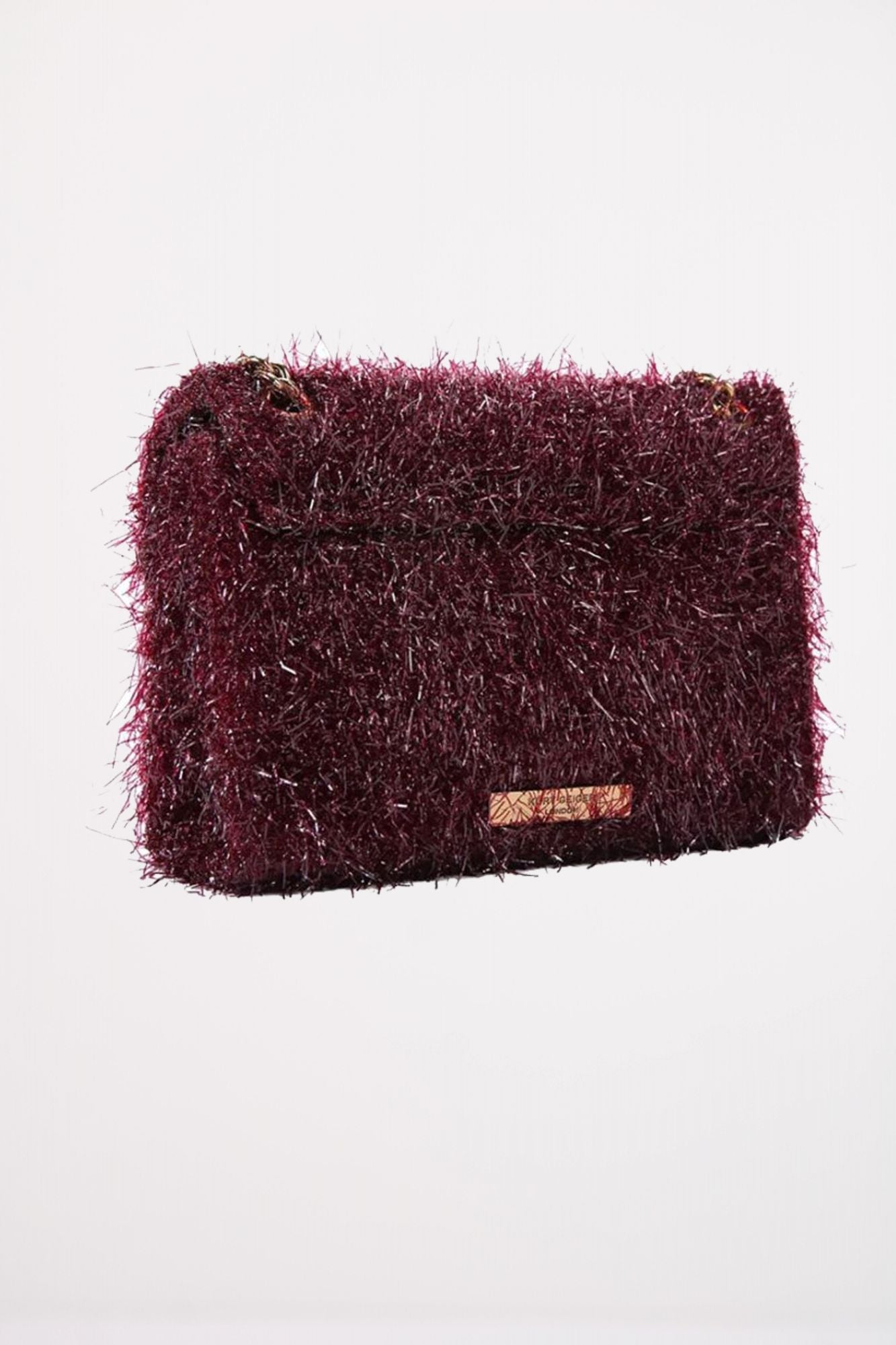 KURT GEIGER LONDON MINI KENSINGTON TINSEL en color BURDEOS (3)