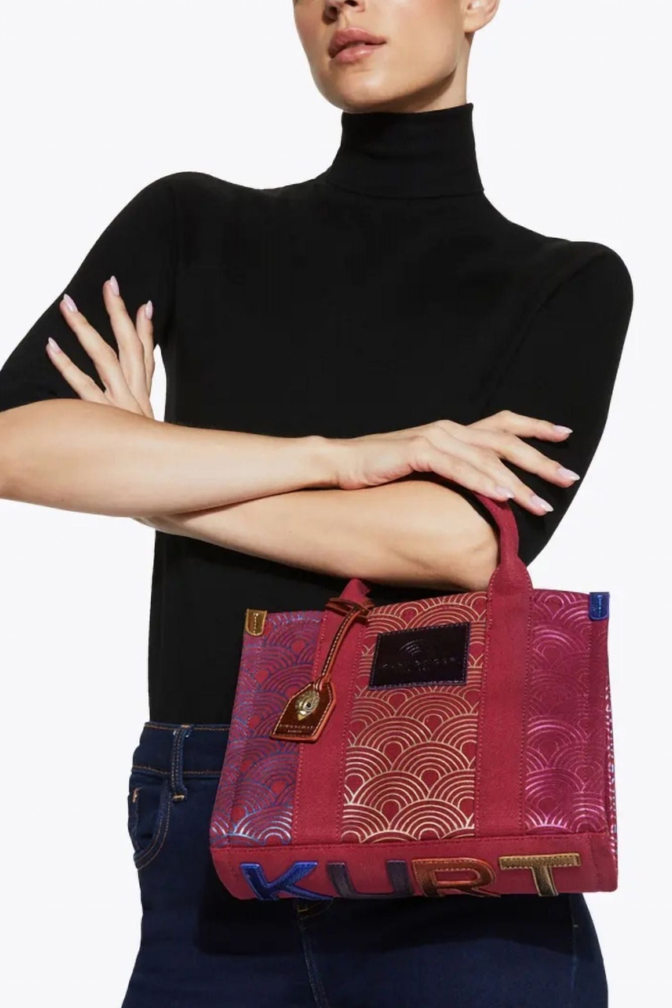 KURT GEIGER LONDON SMALL SOUTHBANK TOTE en color BURDEOS (5)