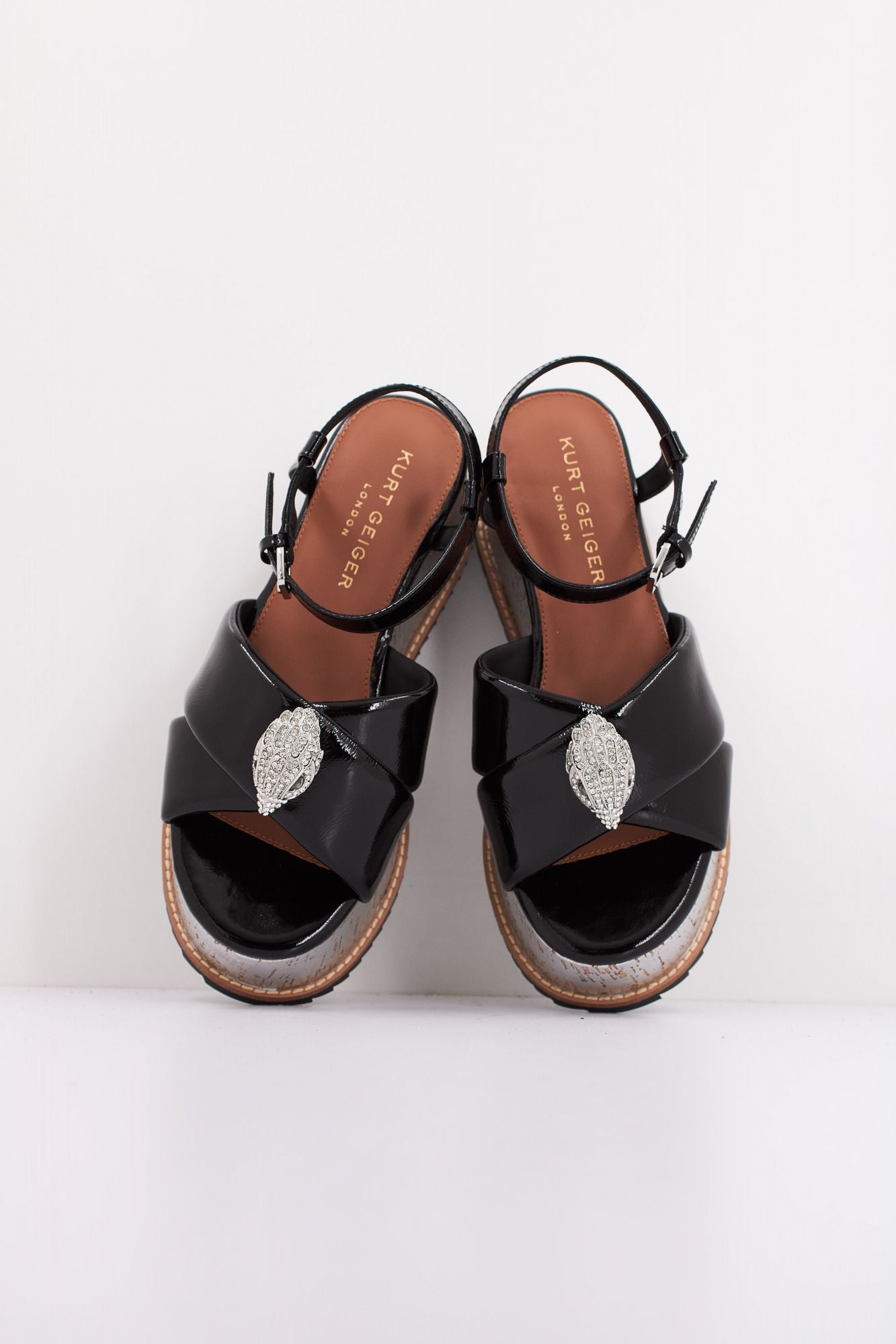 KURT GEIGER LONDON ORSON CROSS SLATFORM en color NEGRO (3)