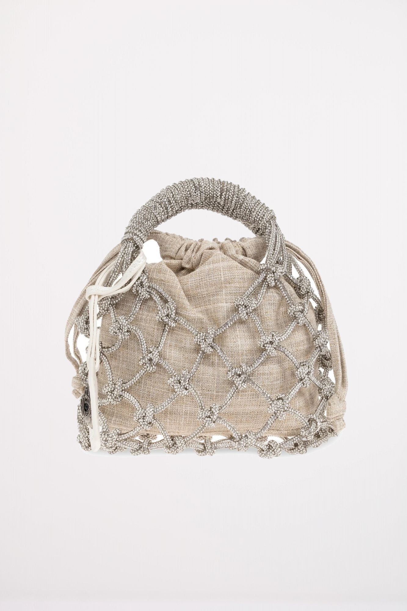 KURT GEIGER LONDON SM MACRAME CRYSTAL BAG en color BEIS (1)