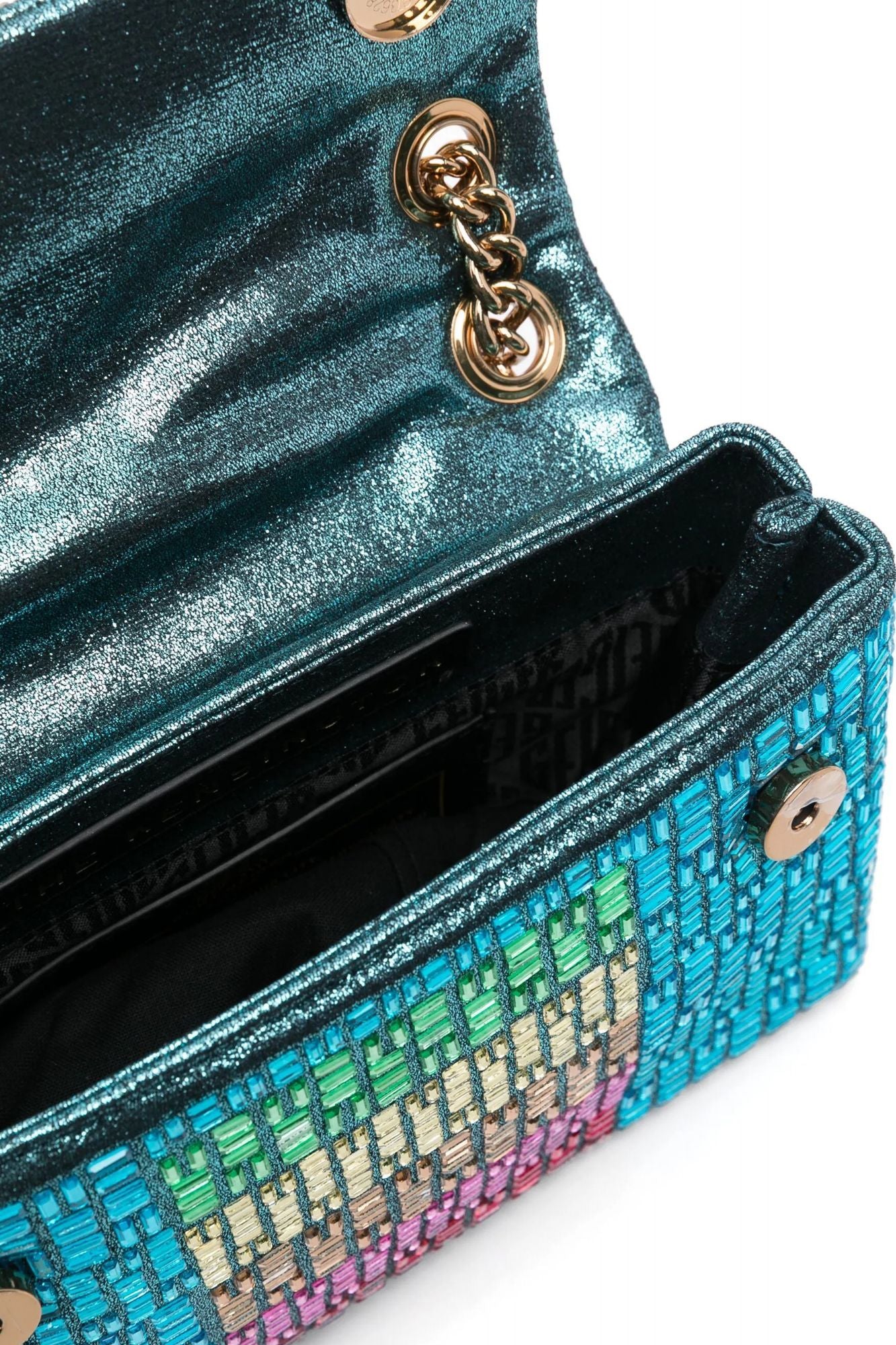 KURT GEIGER LONDON MINI KENSINGTON CRYSTAL en color AZUL (3)