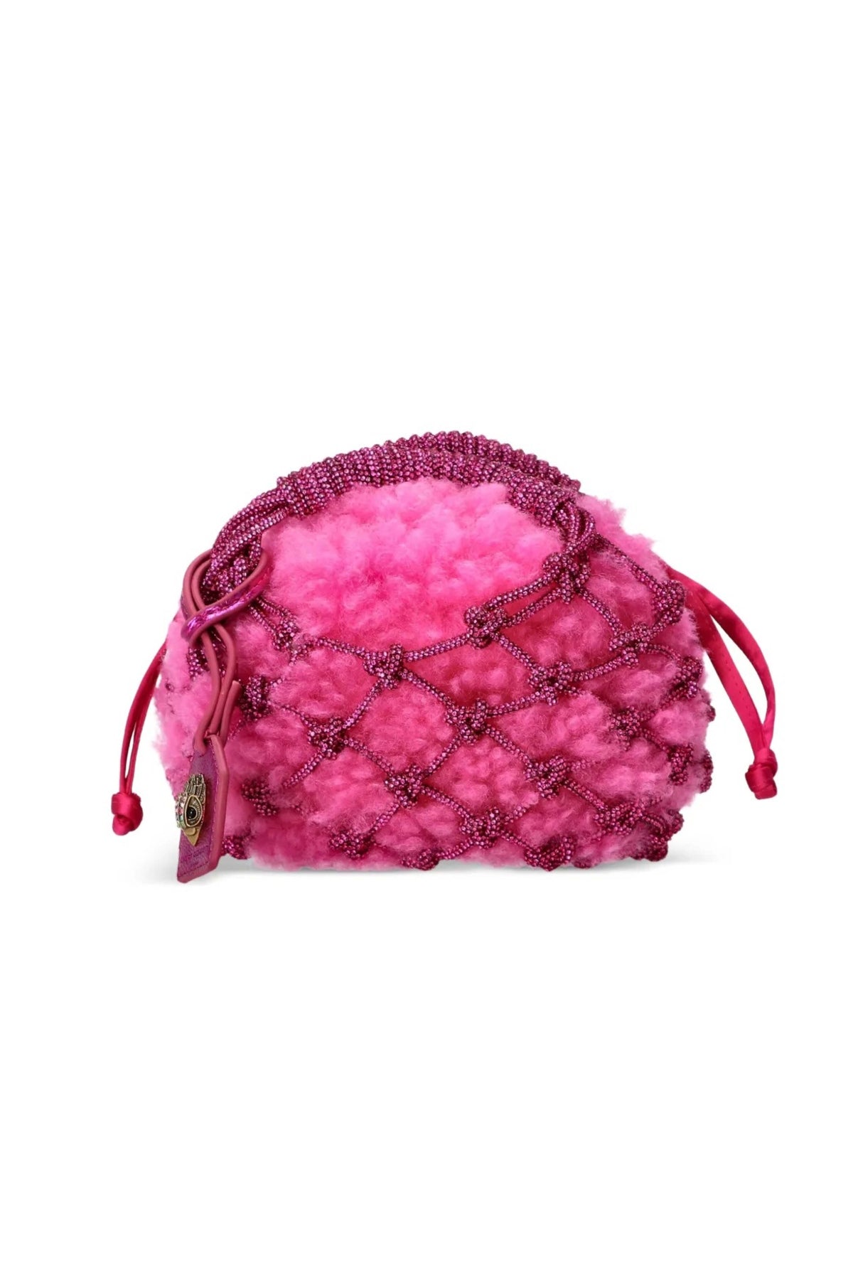 KURT GEIGER LONDON SM MACRAME CRYSTAL BAG en color ROSA (3)