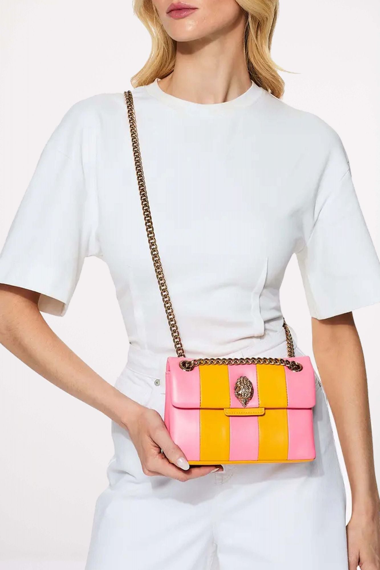 KURT GEIGER LONDON LEATHER MINI KENSINGTON en color ROSA (4)
