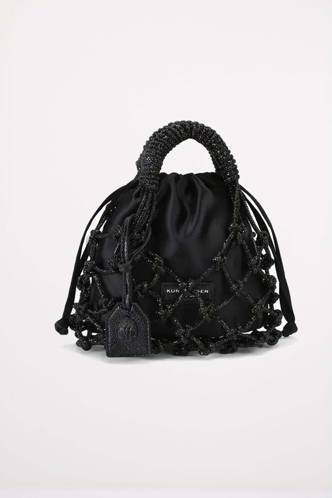 KURT GEIGER LONDON SM MACRAME CRYSTAK BAG en color NEGRO (1)