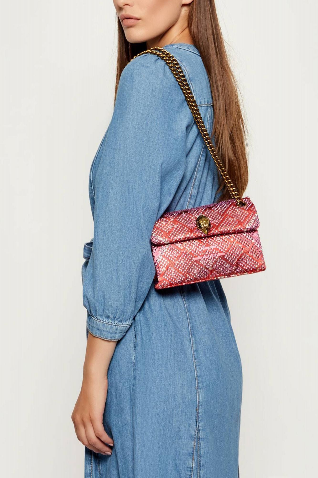 KURT GEIGER LONDON FABRIC MINI KENSINGTON en color ROJO (4)