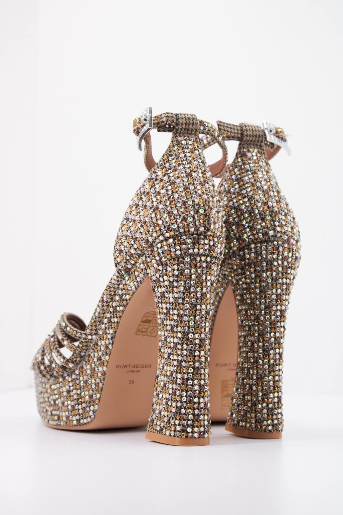 KURT GEIGER LONDON 5850843609K CRYSTAL STRAP PLATFORM en color BRONCE (4)