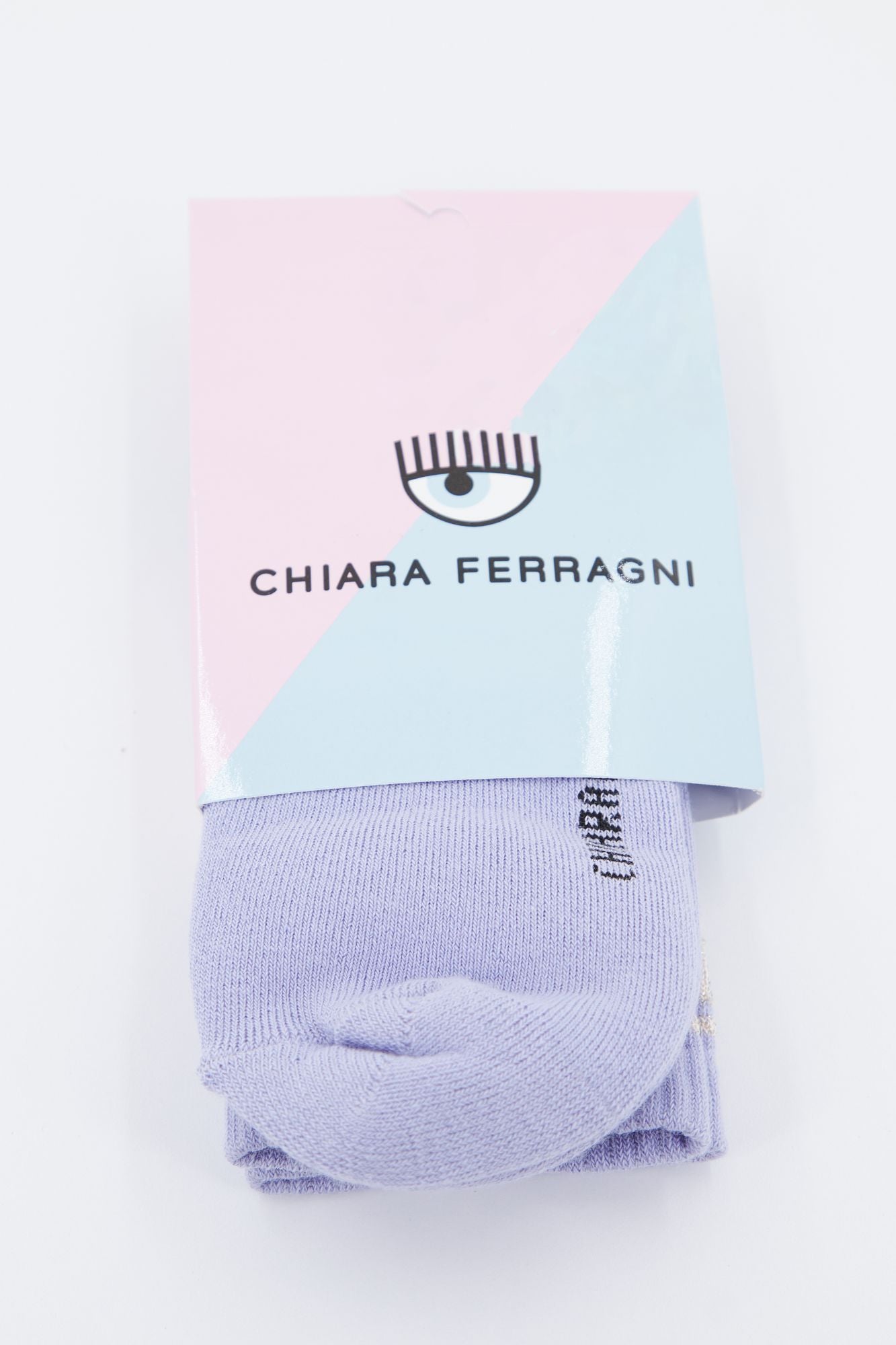 CHIARA FERRAGNI MAXI LOGOMANIA LUREX SOCKS en color VIOLETA (2)