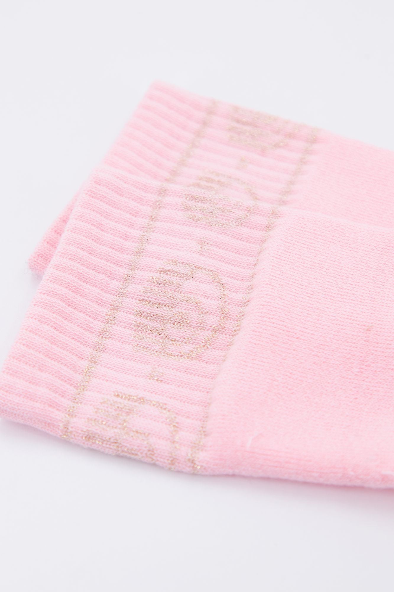CHIARA FERRAGNI MAXI LOGOMANIA LUREX SOCKS en color ROSA (4)