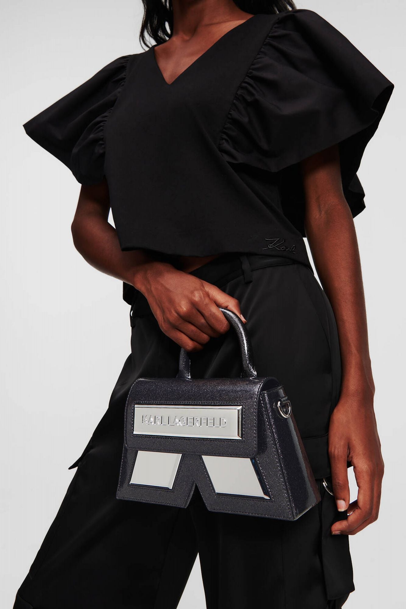 KARL LAGERFELD ICON K SP CB GLITTER en color NEGRO (5)