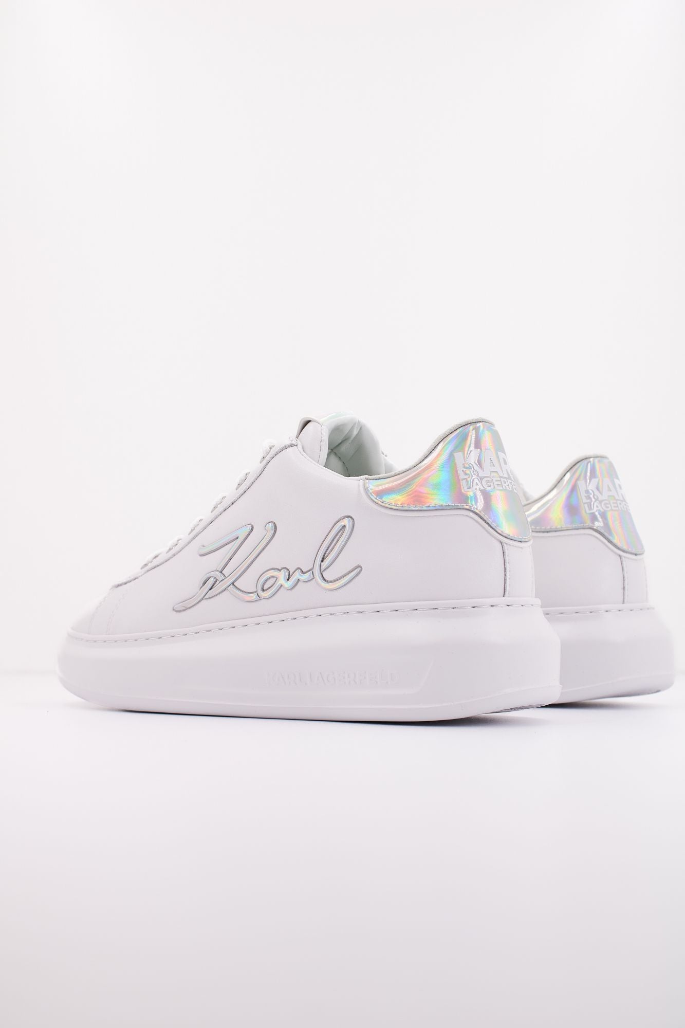 KARL LAGERFELD KAPRI SIGNIA LACE LTHR en color BLANCO (3)