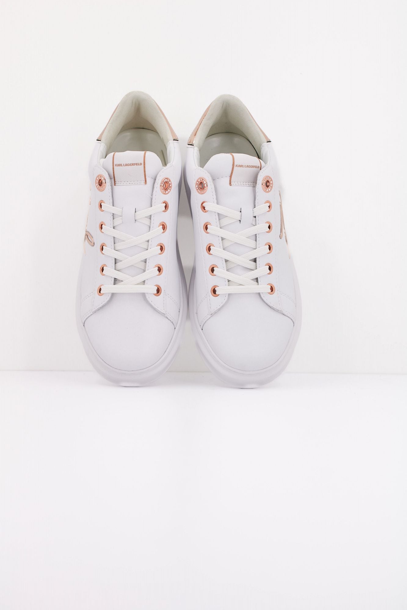 KARL LAGERFELD KAPRI SIGNIA LACE LTHR en color BLANCO (3)