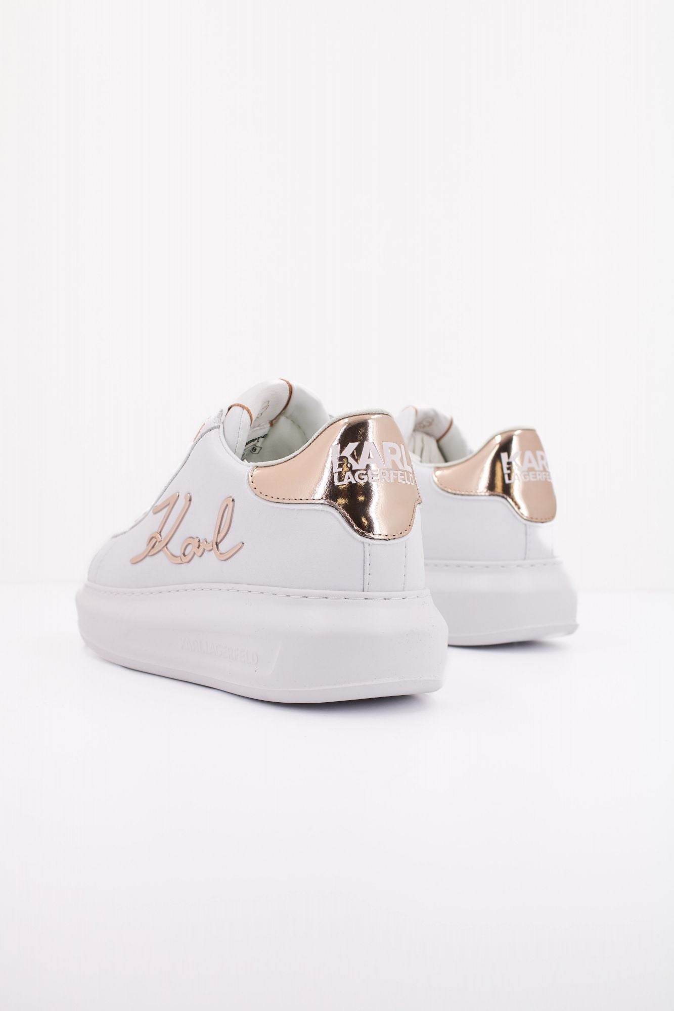 KARL LAGERFELD KAPRI SIGNIA LACE LTHR en color BLANCO (4)