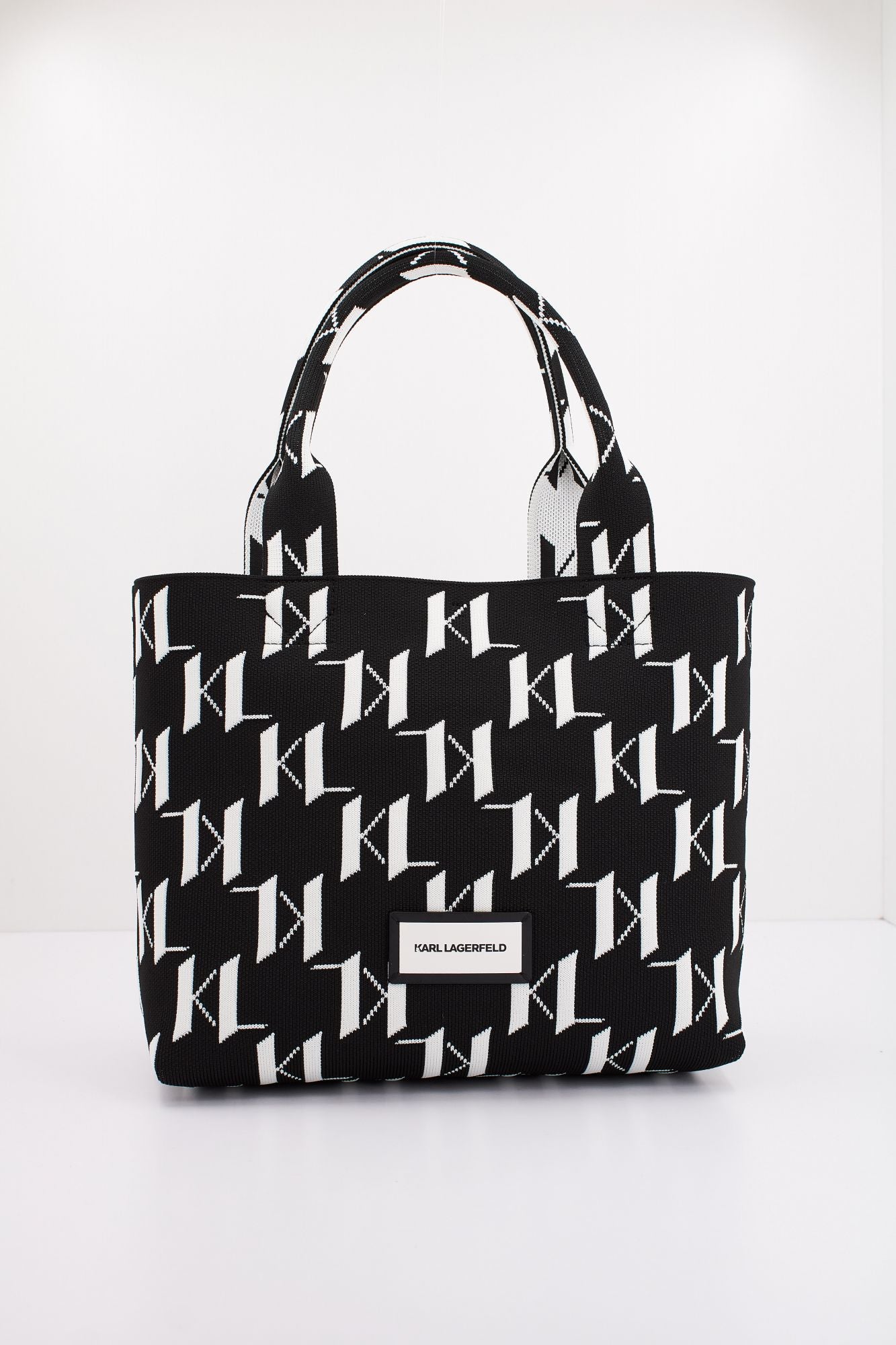 KARL LAGERFELD K/MONOGRAN KNIT MD TOTE en color NEGRO (1)