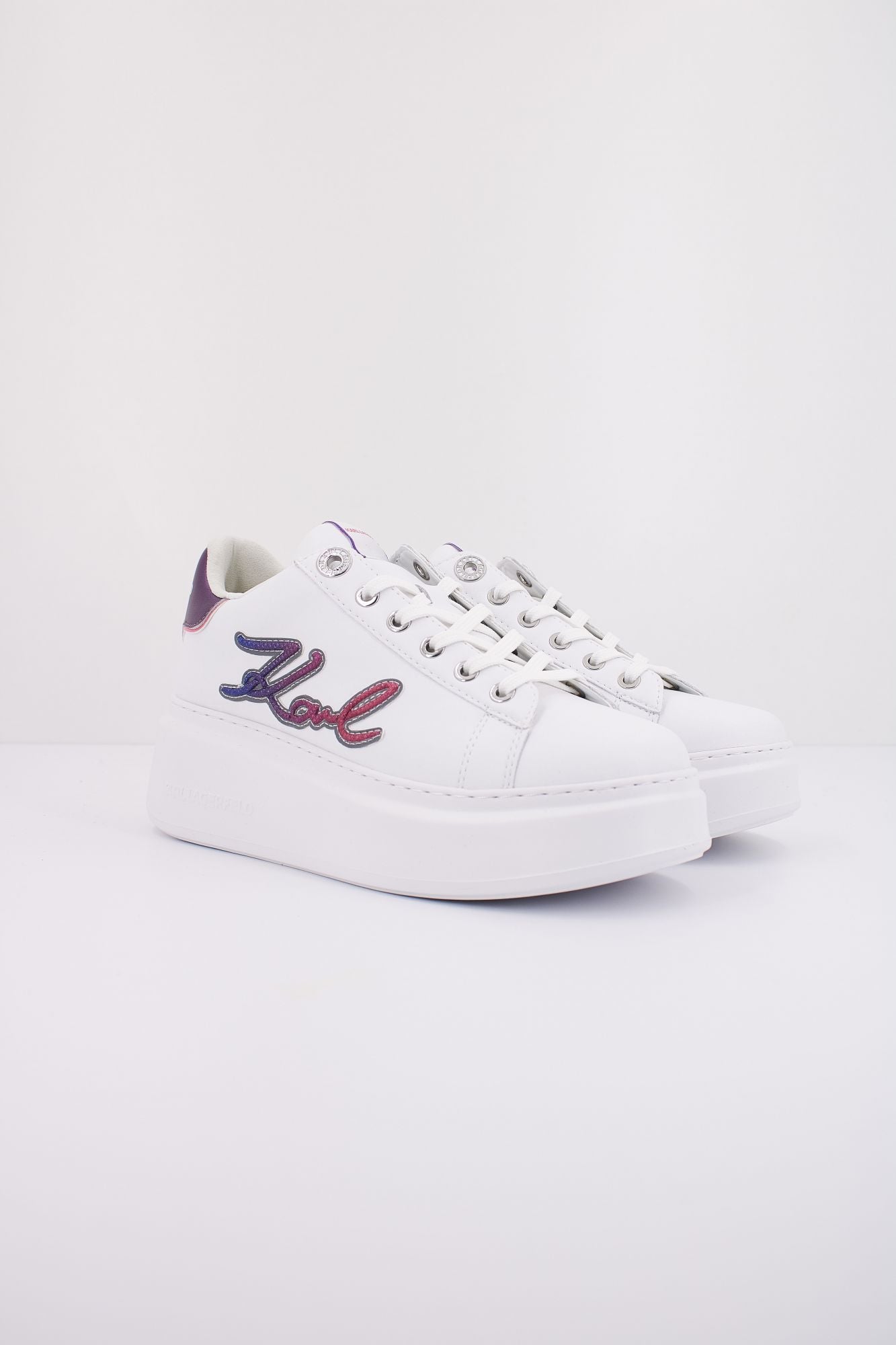 KARL LAGERFELD ANAKAPRI SIGNIA LACE LTHR en color BLANCO (2)