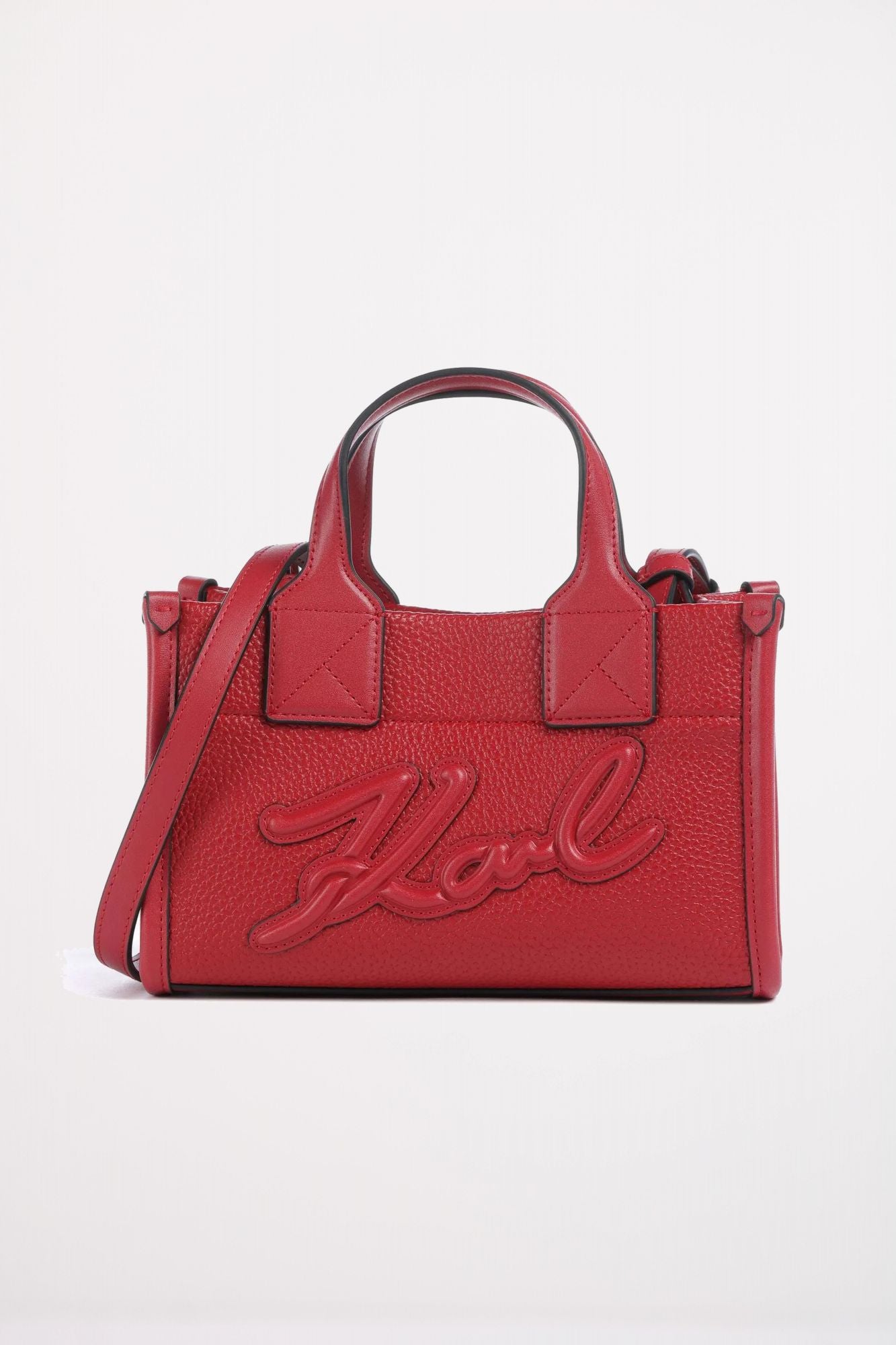 KARL LAGERFELD SKUARE SM TOTE GRAINY en color ROJO (1)