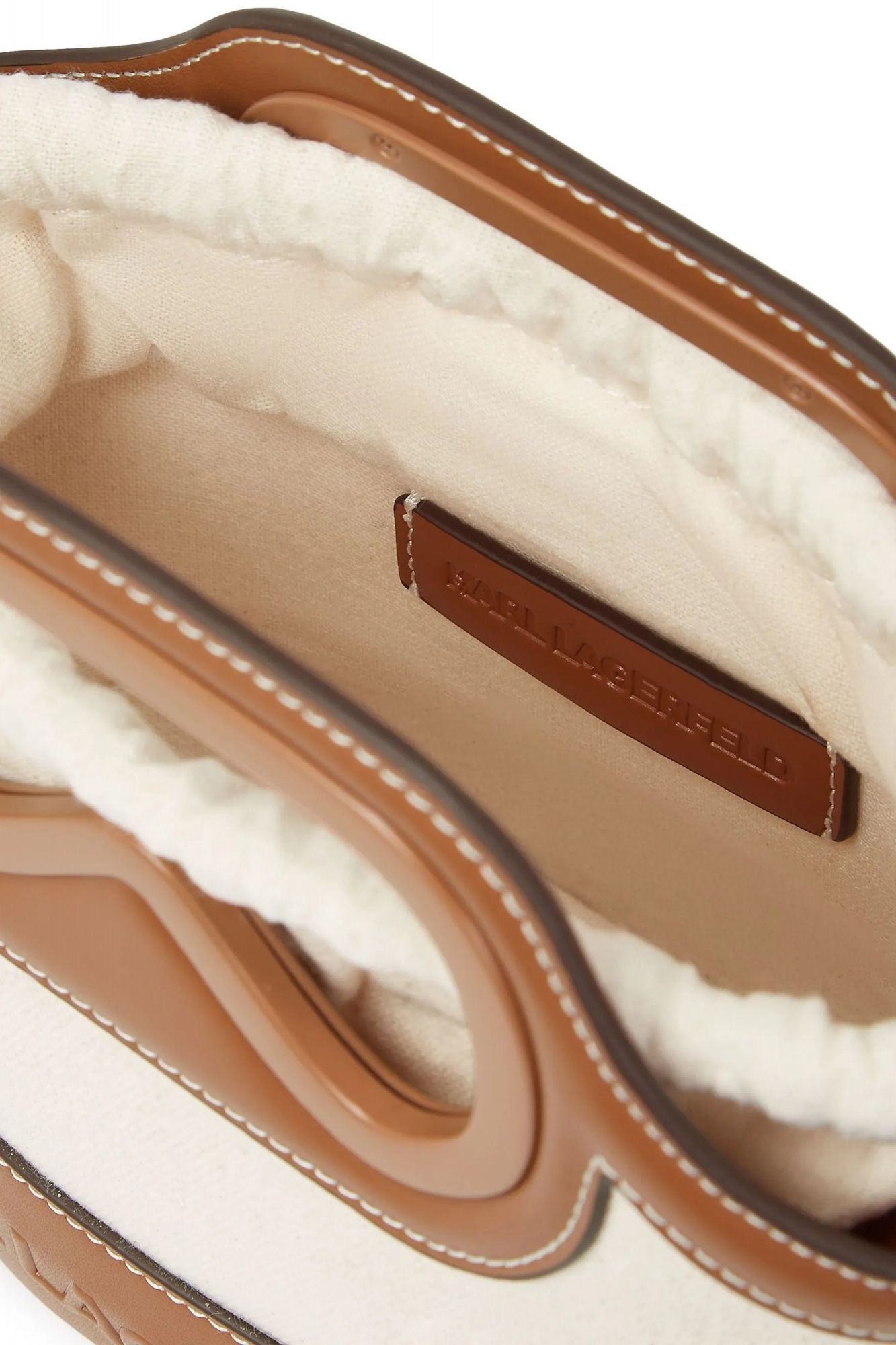 KARL LAGERFELD K AVIATOR TULIP MINI TOTE en color MARRON CLARO (4)