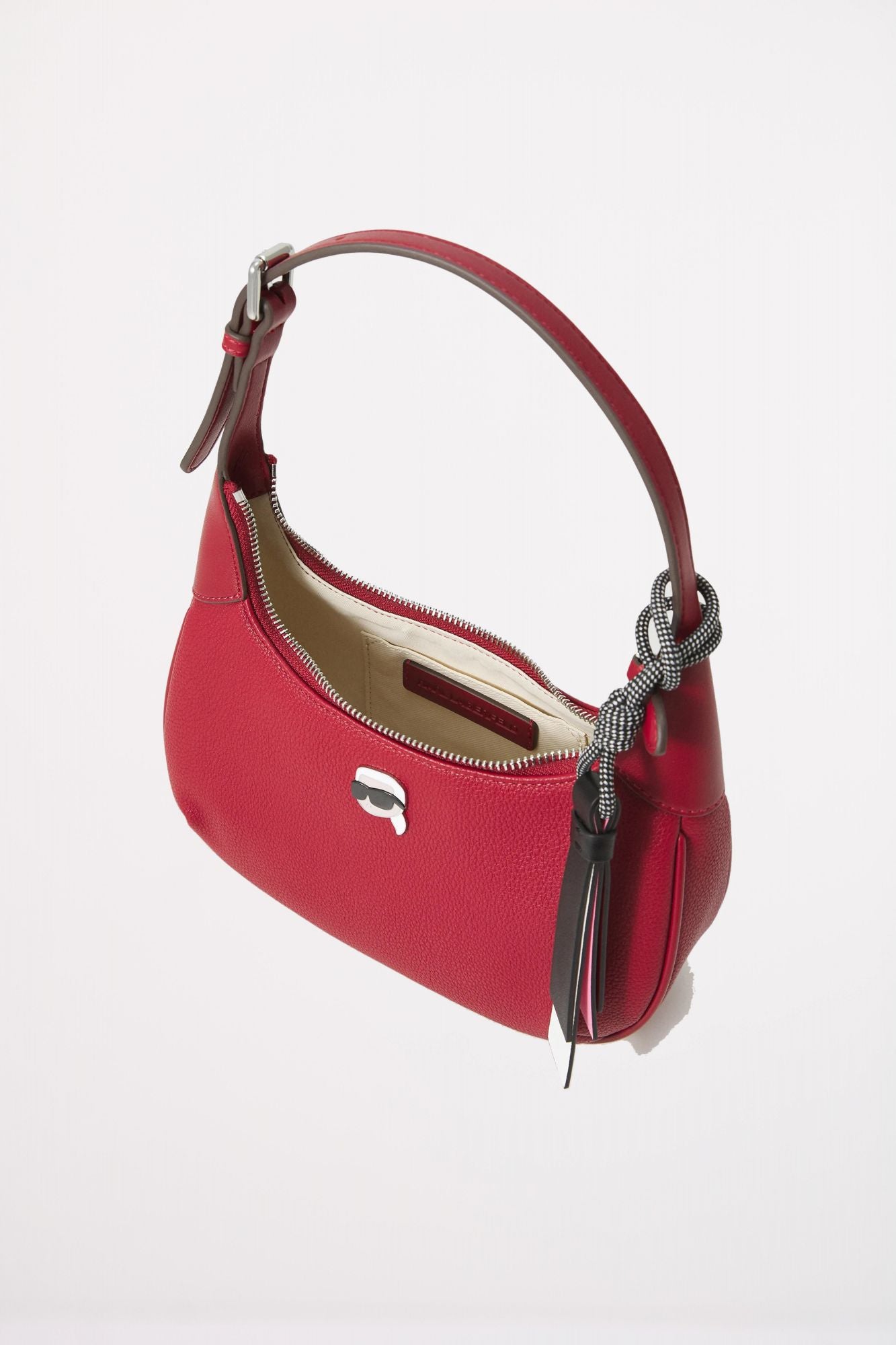 KARL LAGERFELD IKON GRAINY ROUND SHOULDER en color ROJO (3)