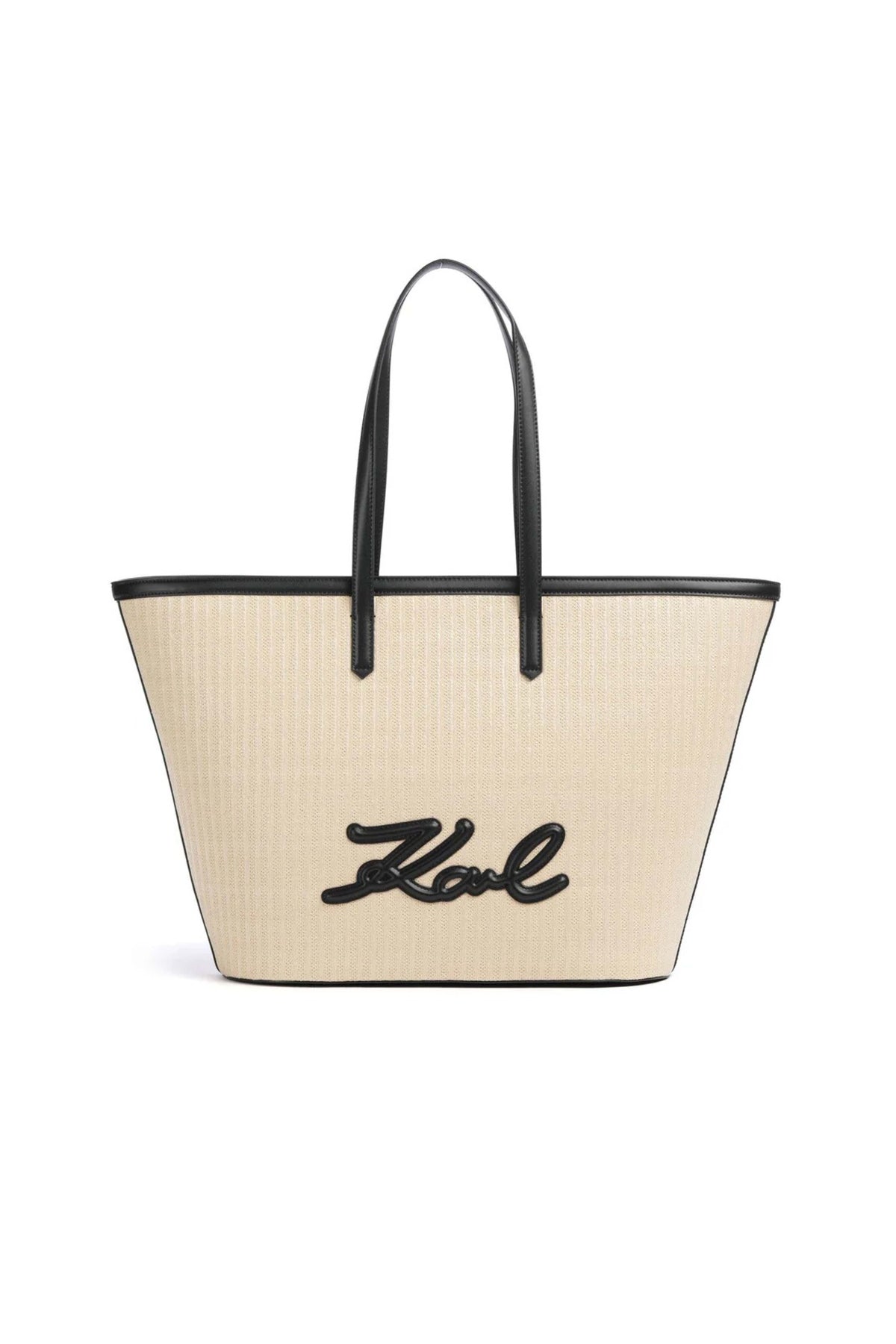 KARL LAGERFELD K/SIGNATURE RAFFIA MD TOTE en color BEIS (1)