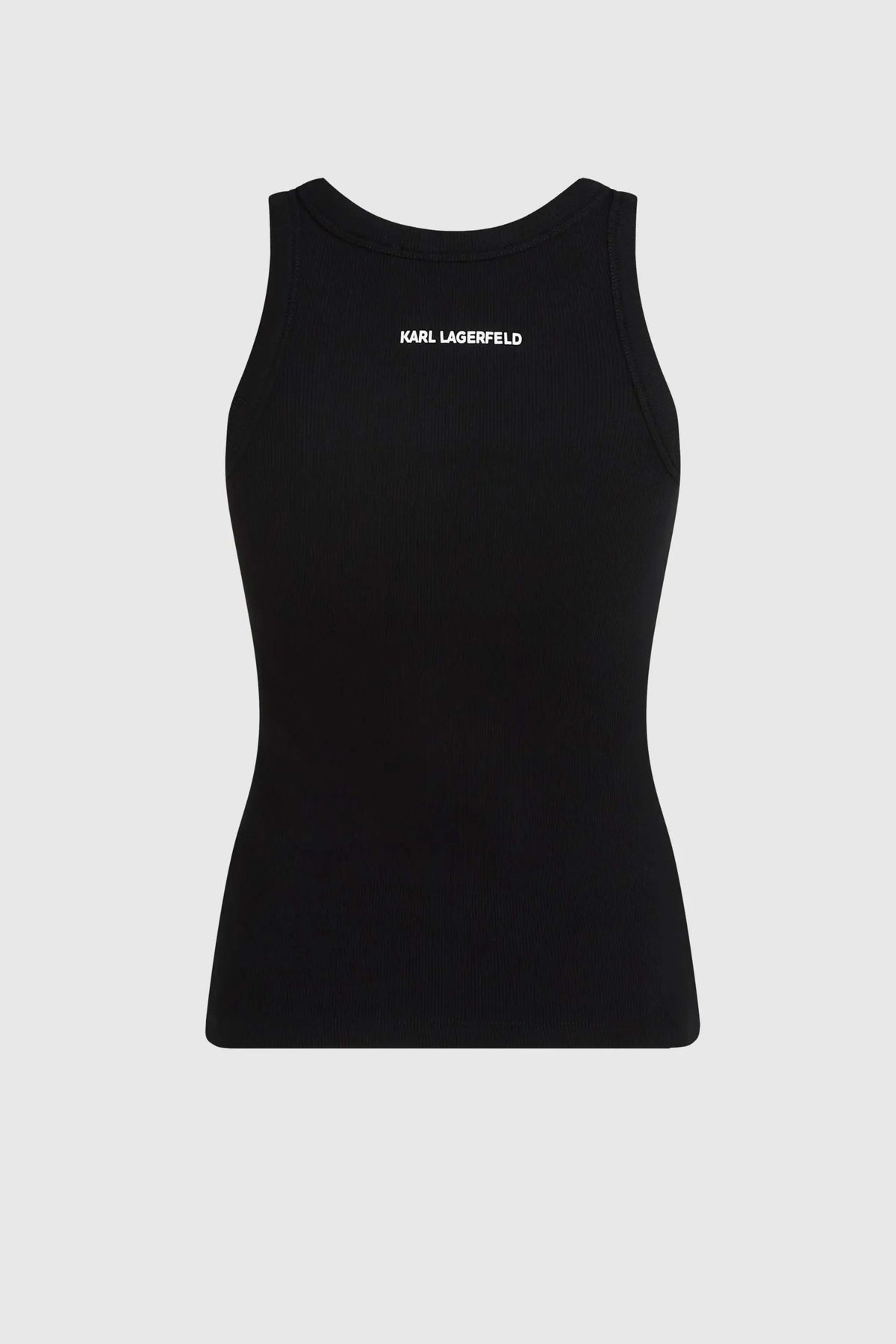 KARL LAGERFELD IKON RIBBED TANK TOP en color NEGRO (2)