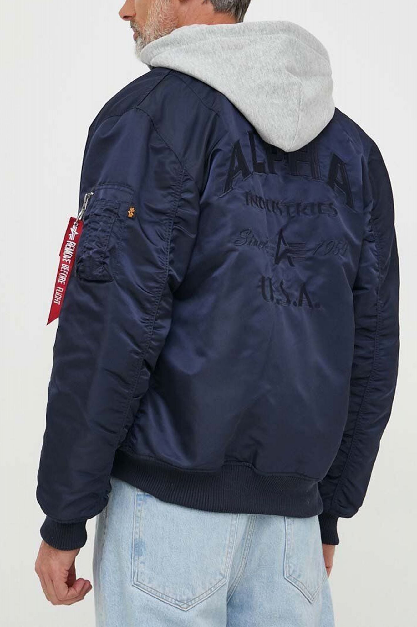 ALPHA INDUSTRIES MA-1 ZH BACK EMB en color AZUL (3)